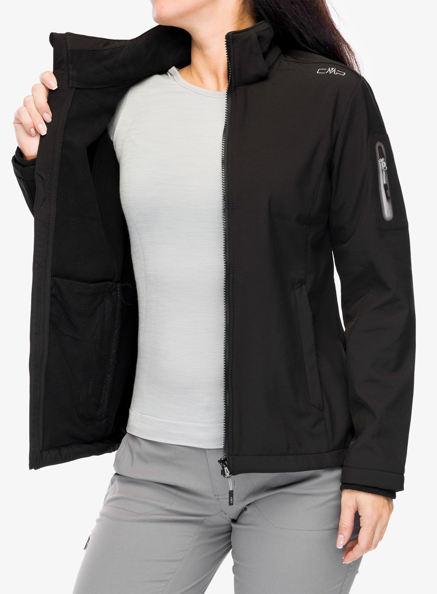 Ženska jakna CMP Wilma Jacket Zip Hood - nero