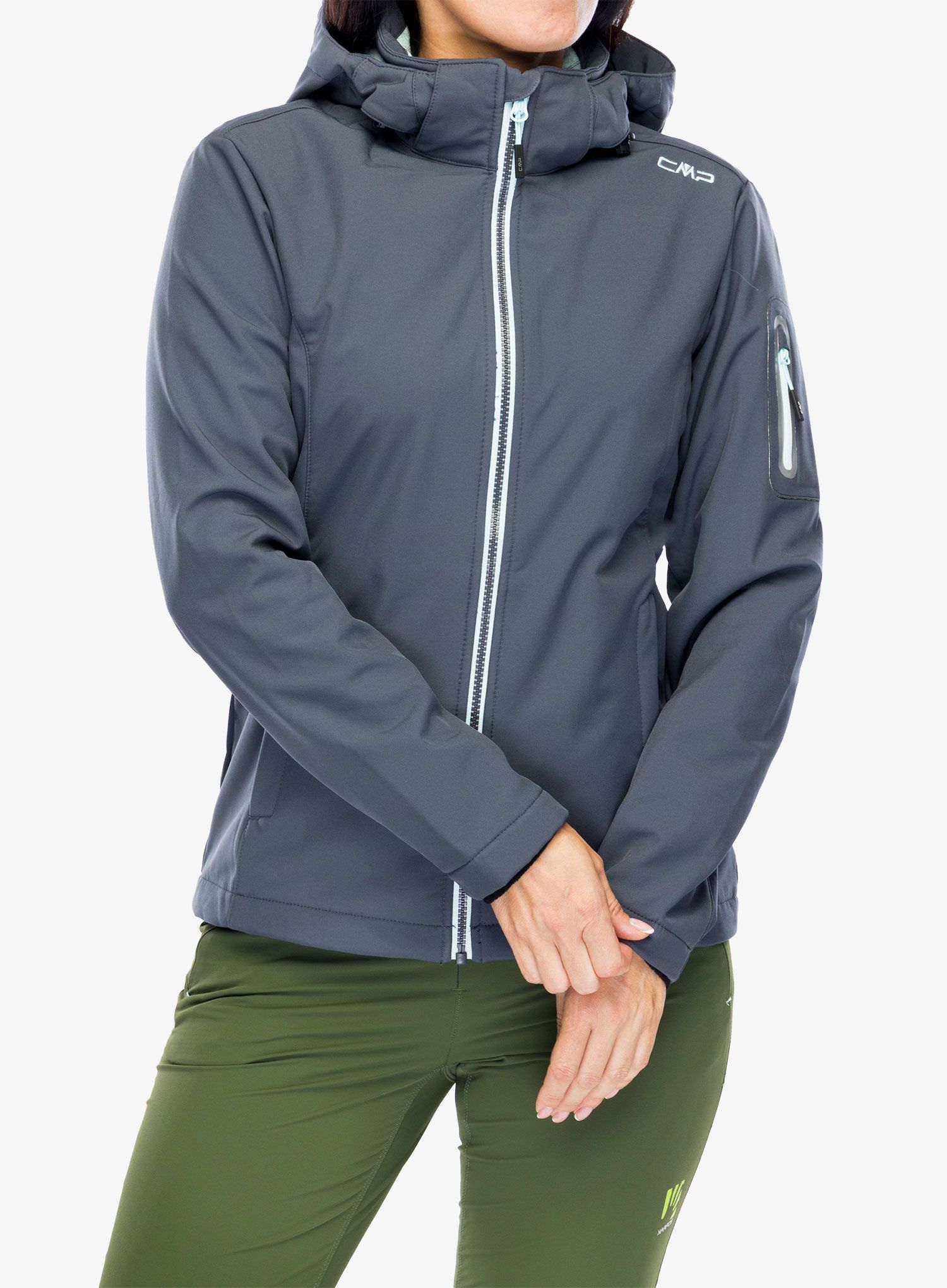 Ženska jakna CMP Wilma Jacket Zip Hood - titanio/acqua