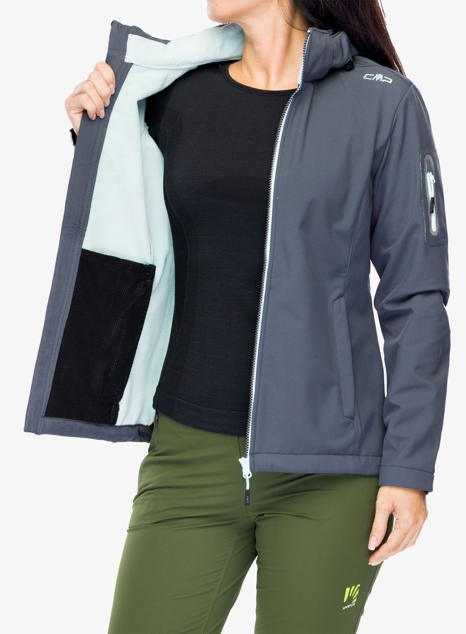 Ženska jakna CMP Wilma Jacket Zip Hood - titanio/acqua