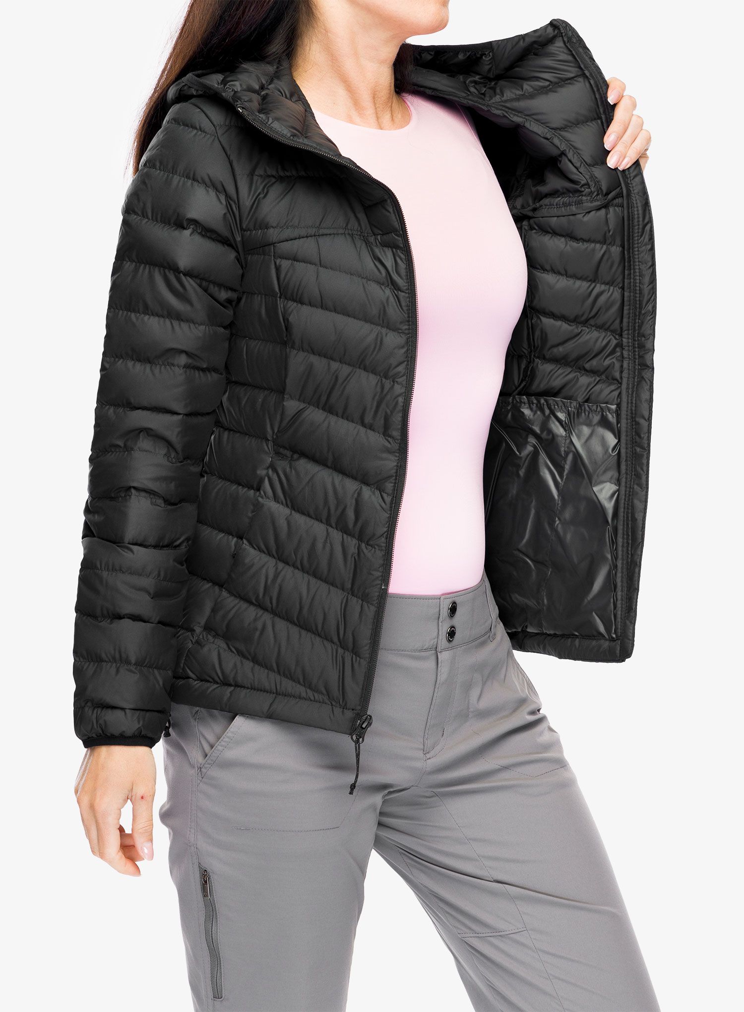 Ženska jakna Columbia Westridge Hooded Down Jacket - black