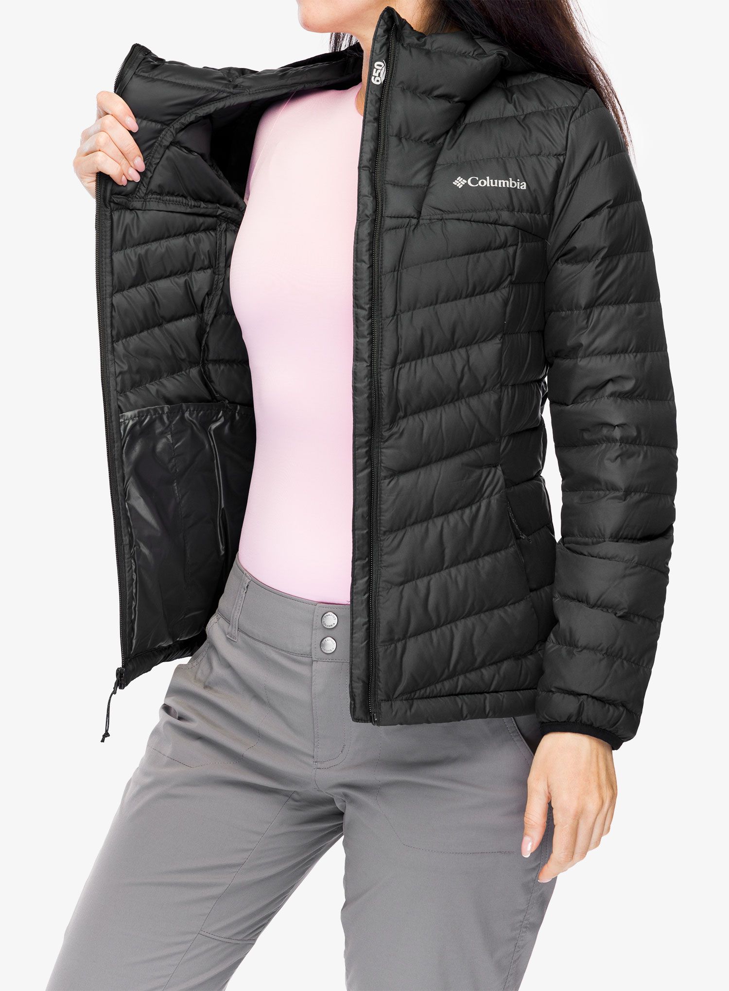 Ženska jakna Columbia Westridge Hooded Down Jacket - black
