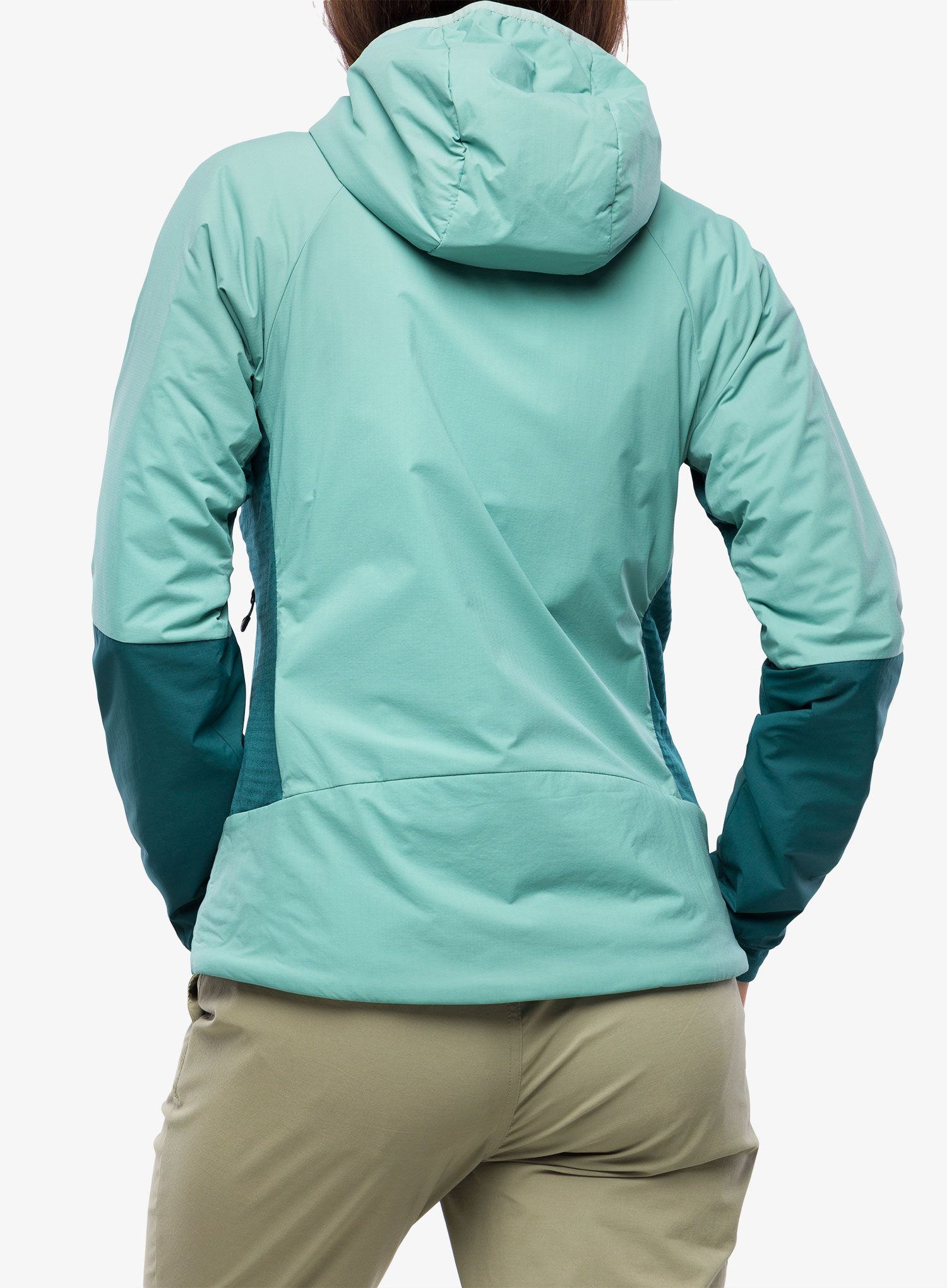 Ženska hibridna jakna Marmot Novus LT Hybrid Hoody - blue agave/dark jungle