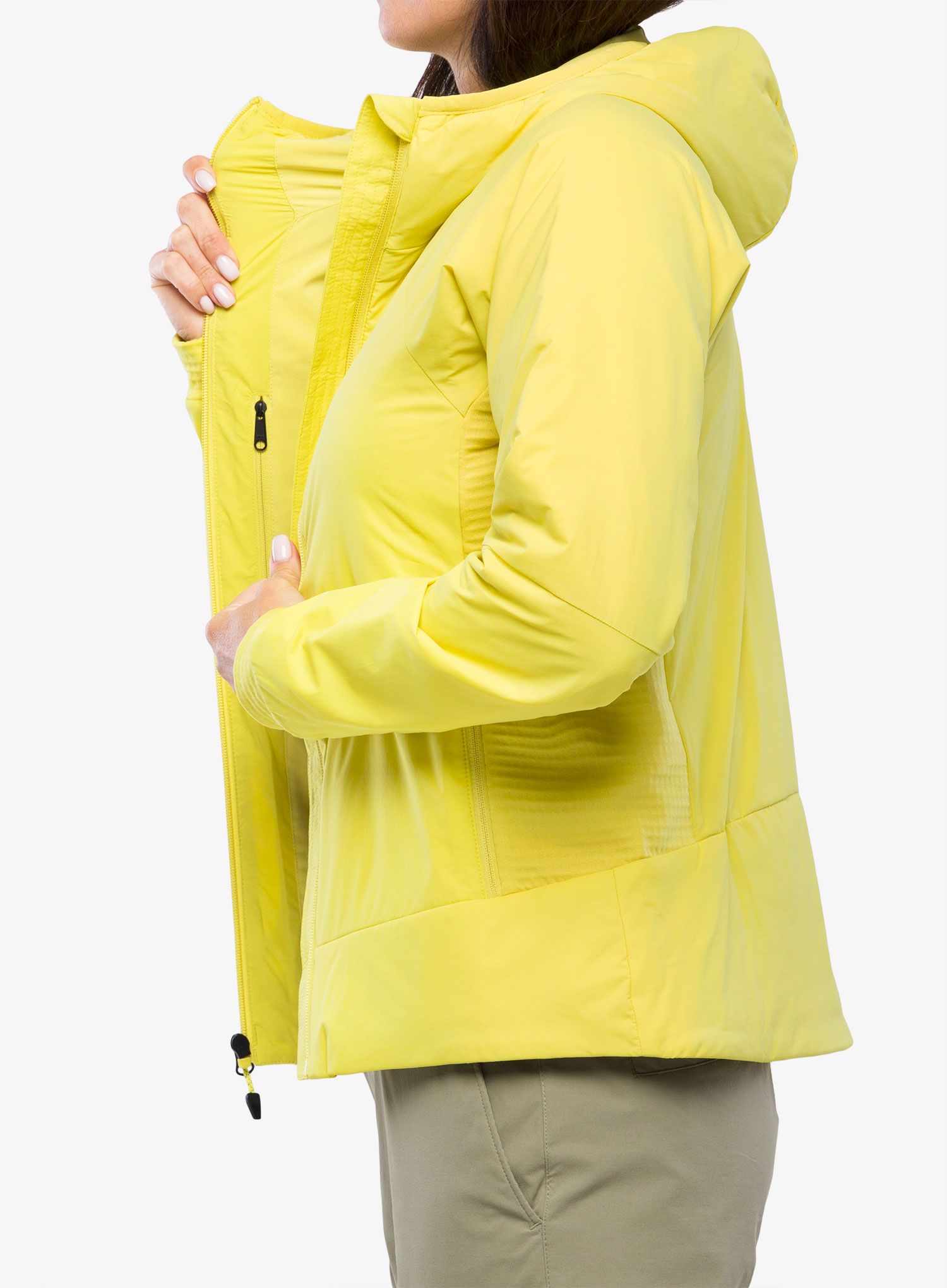 Ženska hibridna jakna Marmot Novus LT Hybrid Hoody - limelight
