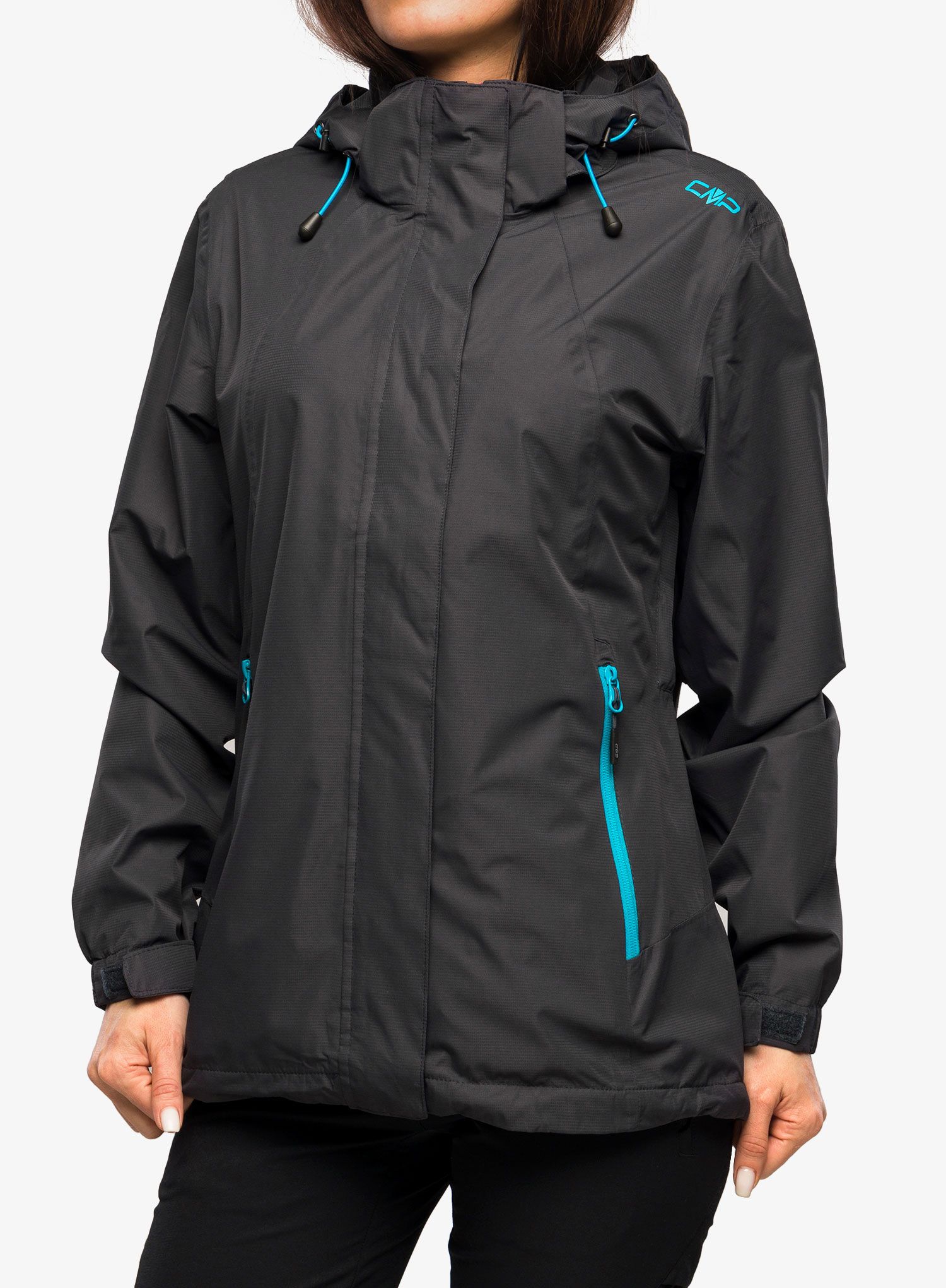 Ženska nepremočljiva jakna CMP Jinx Jacket Zip Hood - antracite