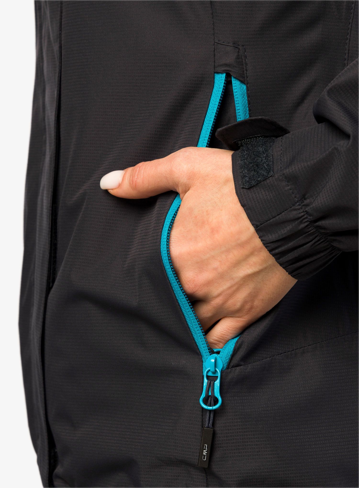 Ženska nepremočljiva jakna CMP Jinx Jacket Zip Hood - antracite