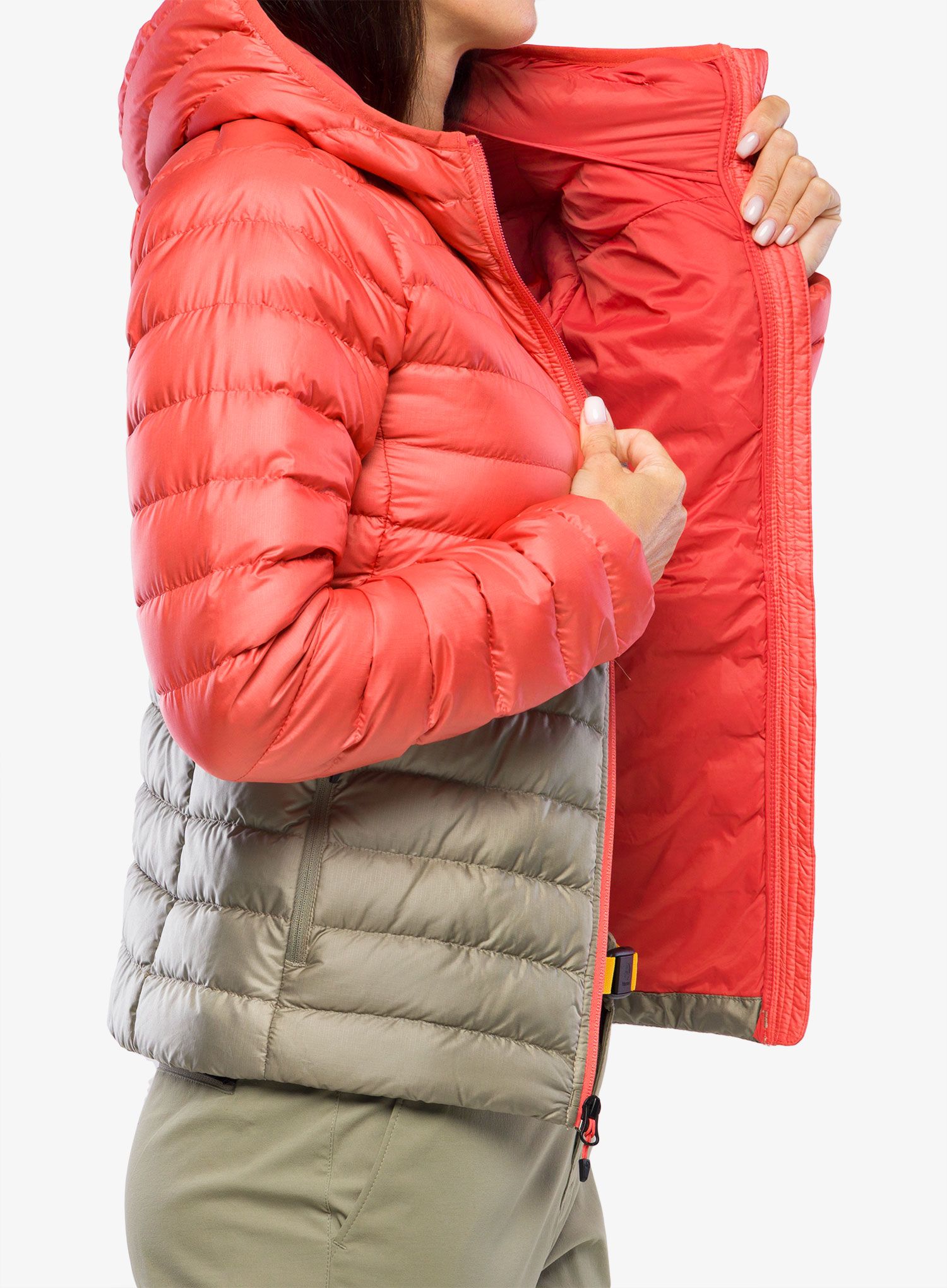 Ženska puhovka Marmot Highlander Hoody - grapefruit/vetiver