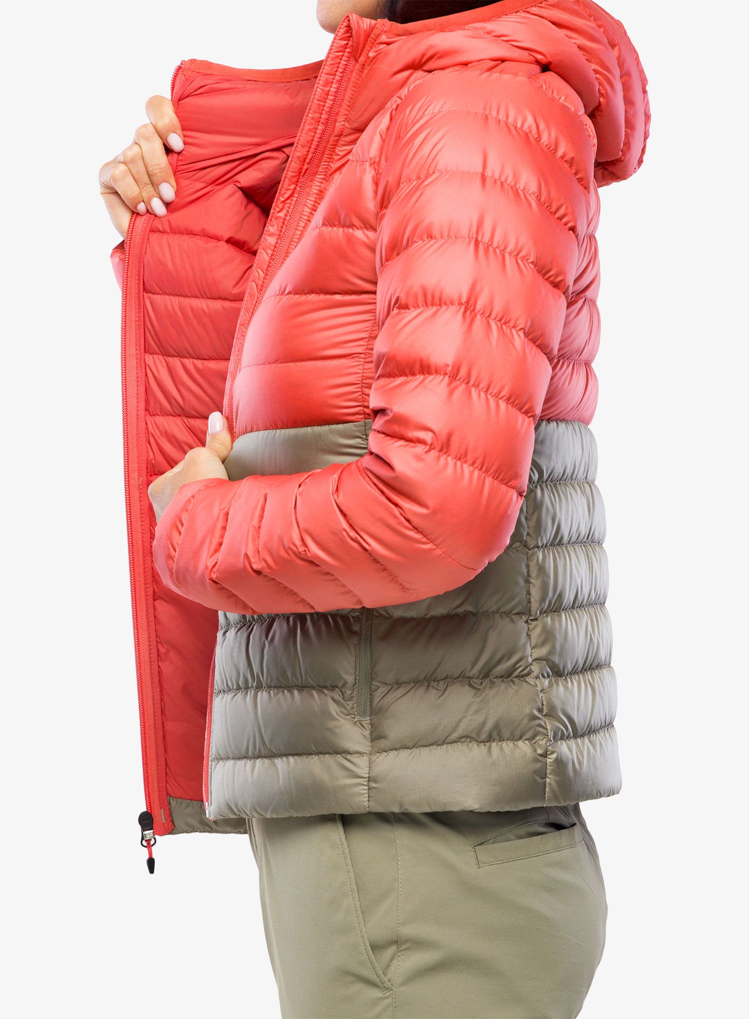 Ženska puhovka Marmot Highlander Hoody - grapefruit/vetiver