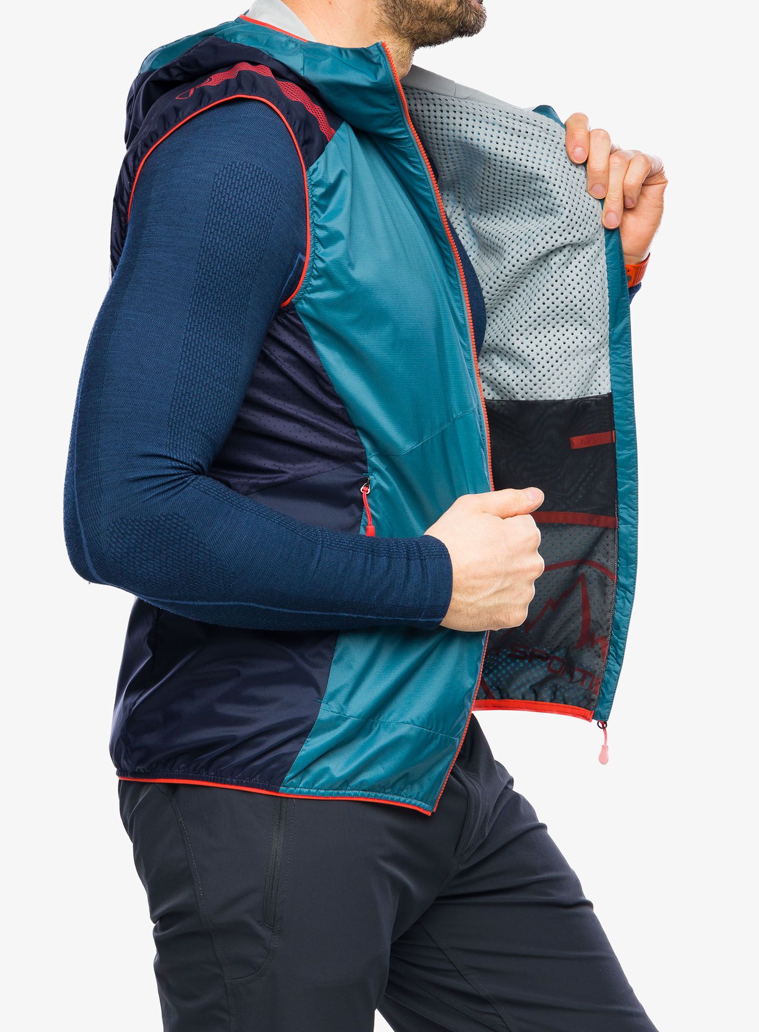 Brezrokavnik La Sportiva Across Lite Vest - hurricane/deep sea