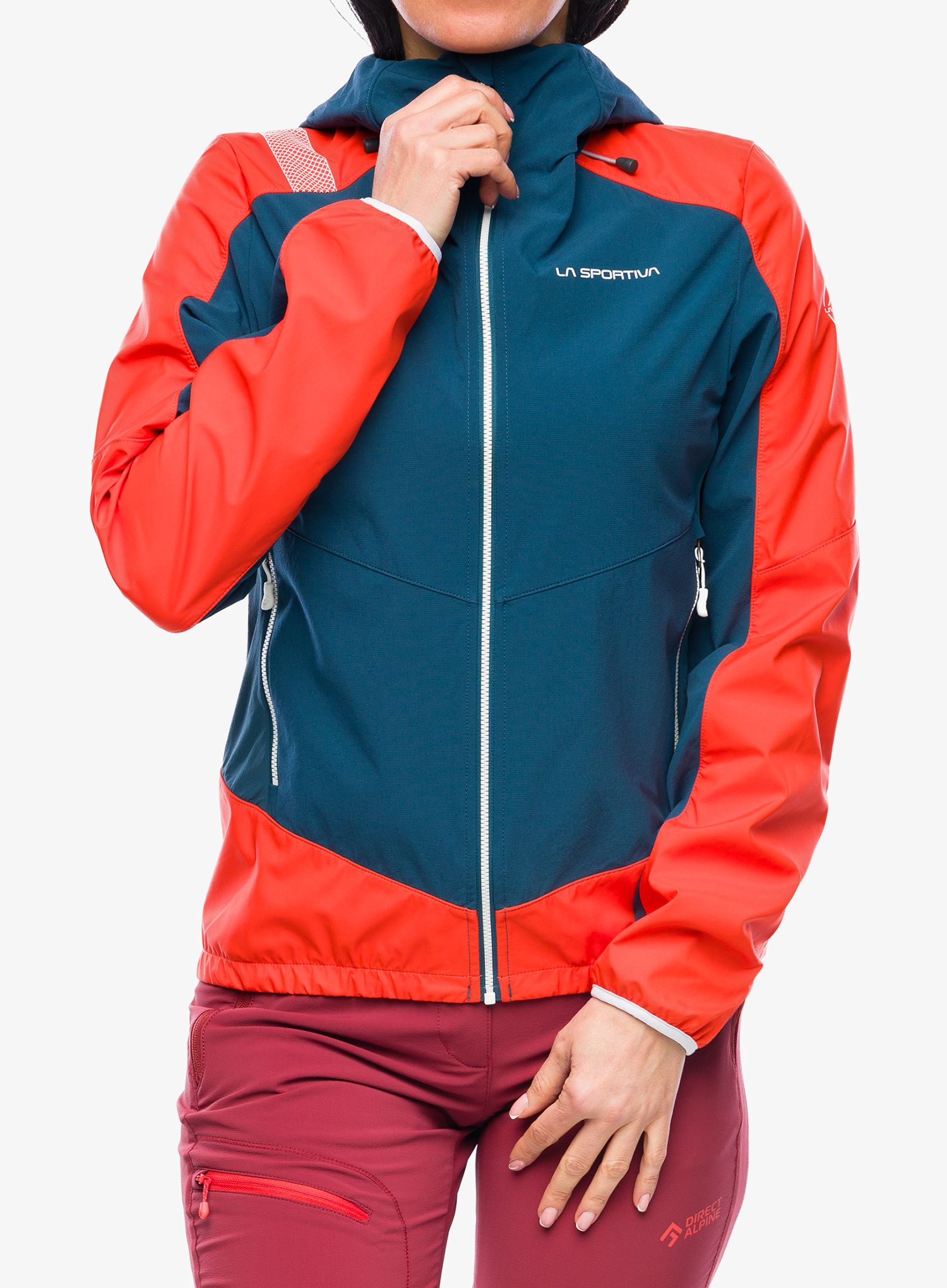 Ženska softshell jakna La Sportiva Aequilibrium Softshell Jacket - storm blue/cherry tomato