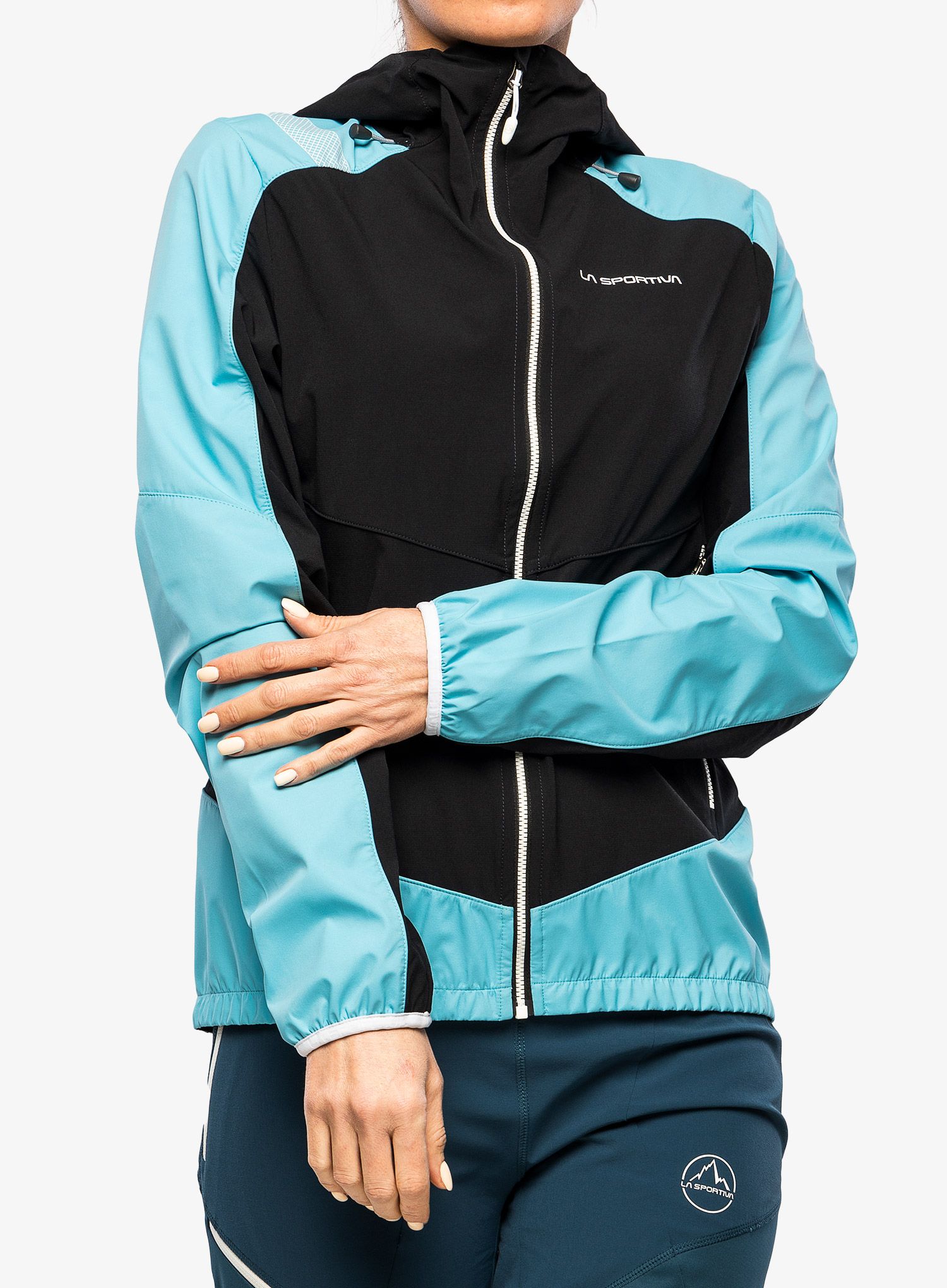 Ženski softshell La Sportiva Aequilibrium Softshell Jacket  - black/malibu blue