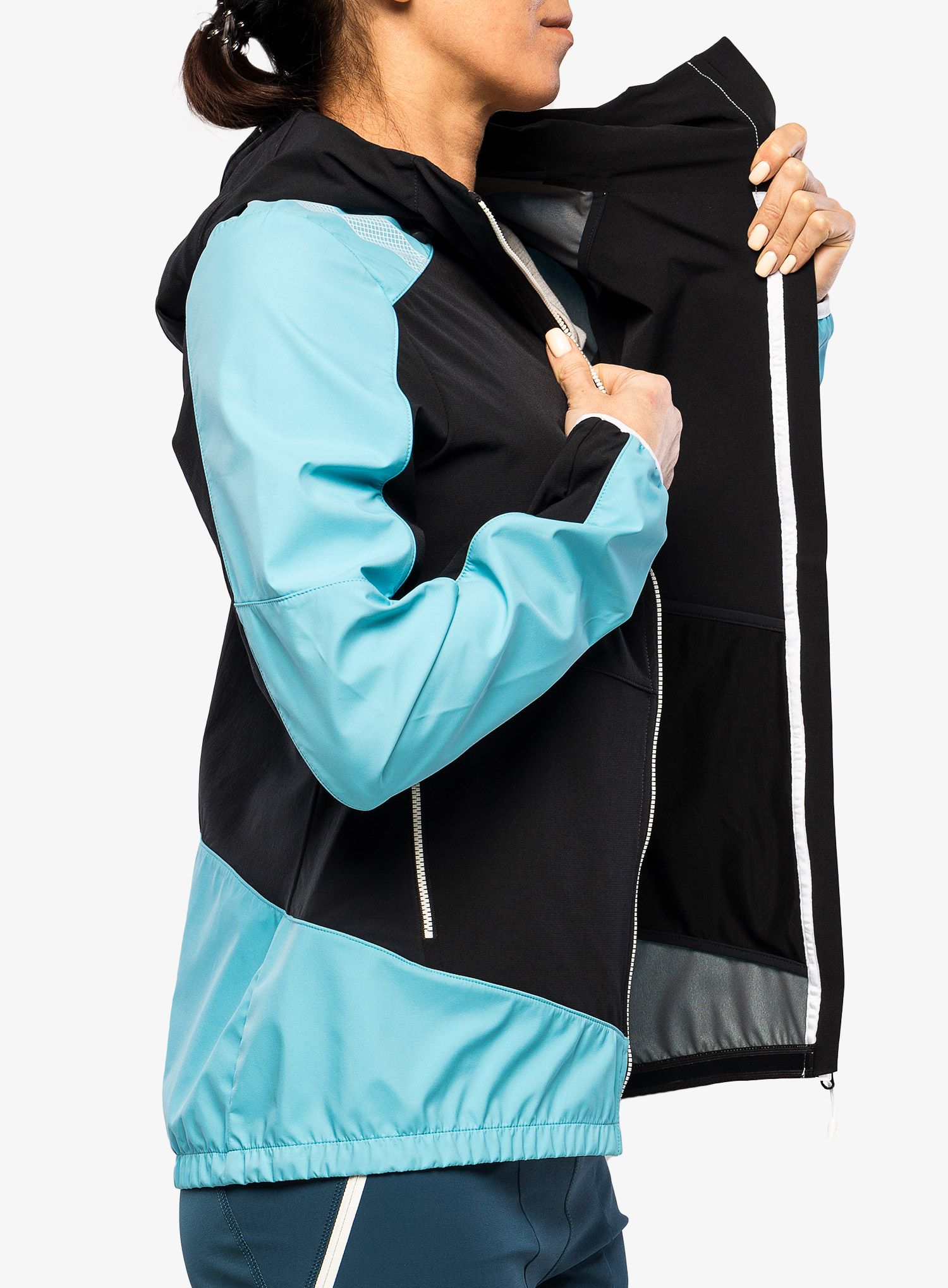 Ženski softshell La Sportiva Aequilibrium Softshell Jacket  - black/malibu blue
