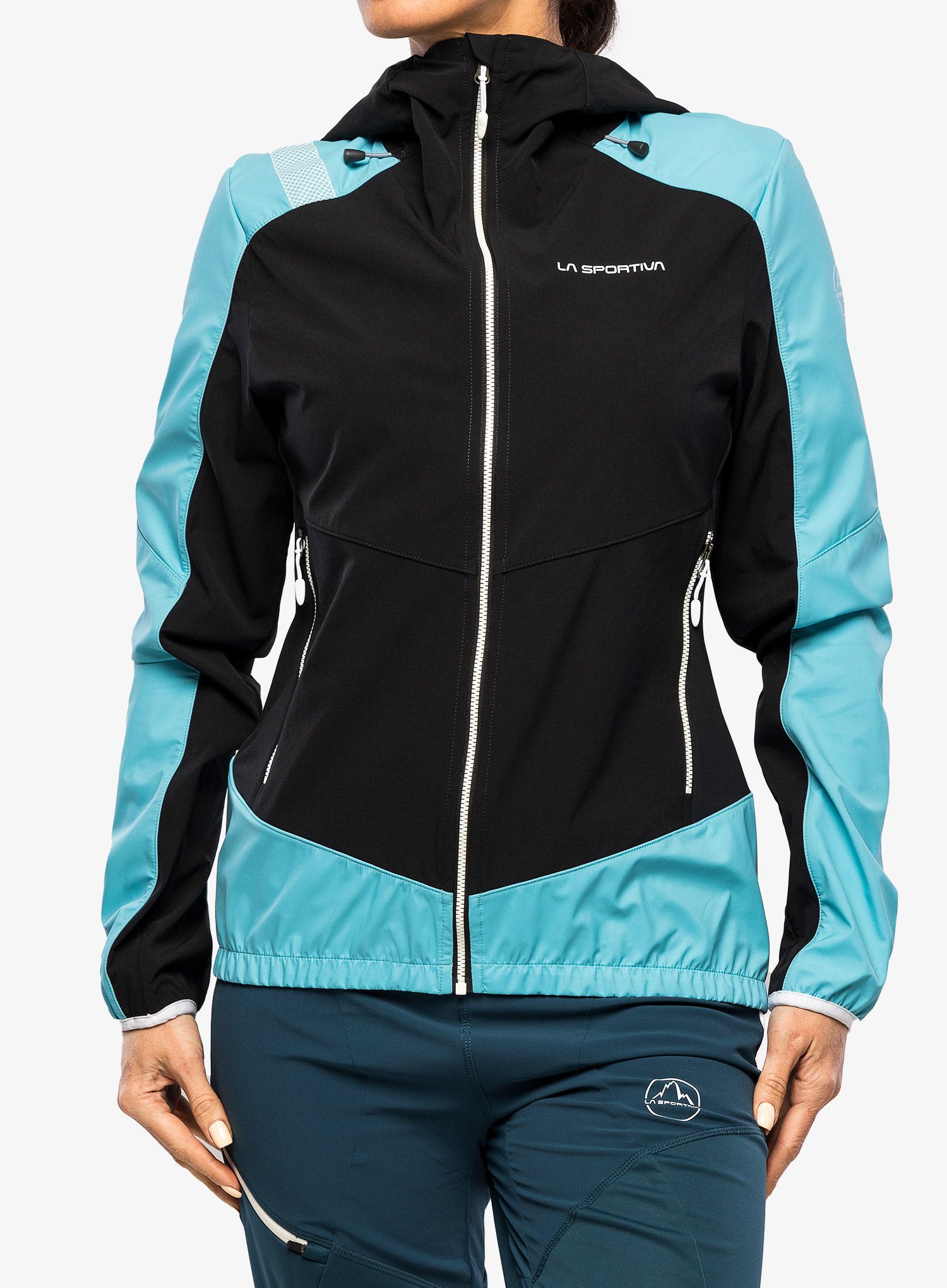Ženski softshell La Sportiva Aequilibrium Softshell Jacket  - black/malibu blue
