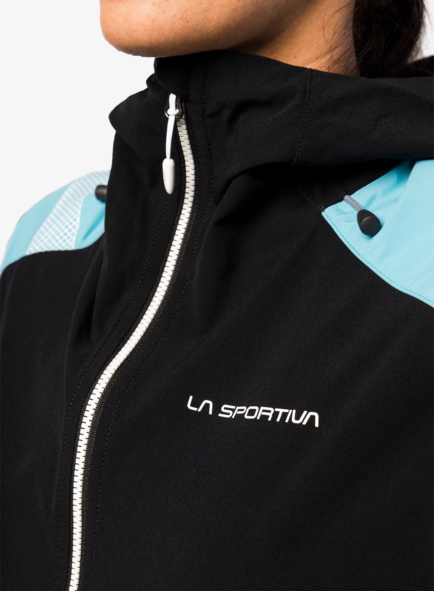Ženski softshell La Sportiva Aequilibrium Softshell Jacket  - black/malibu blue