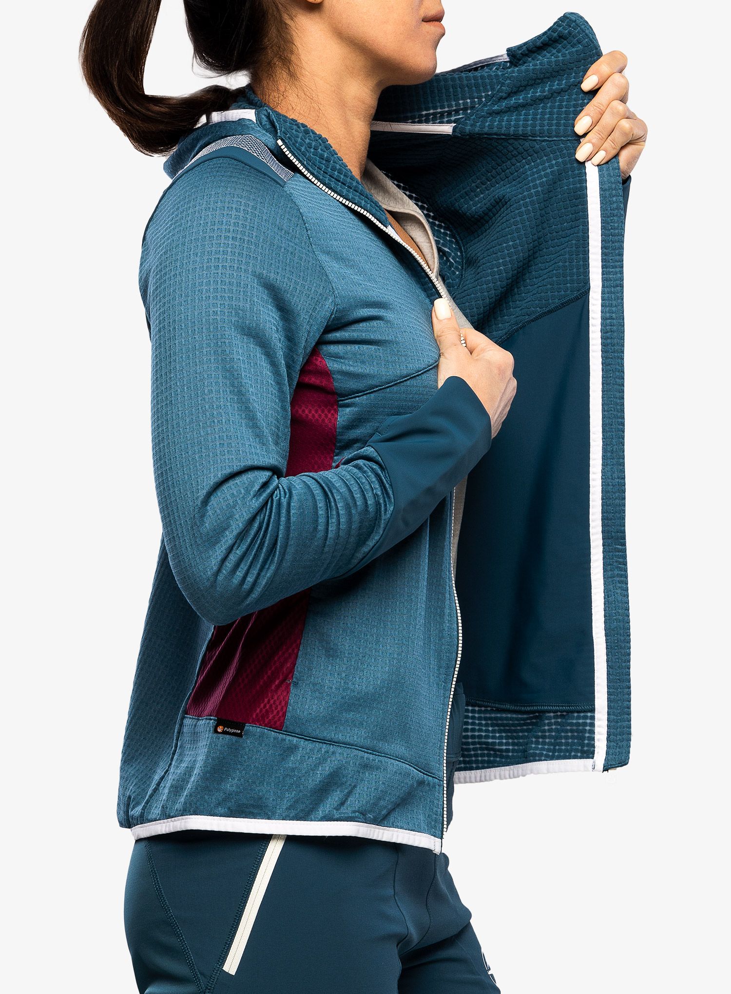 Ženska jopica La Sportiva Aequilibrium Thermal Hoody  - storm blue/red plum