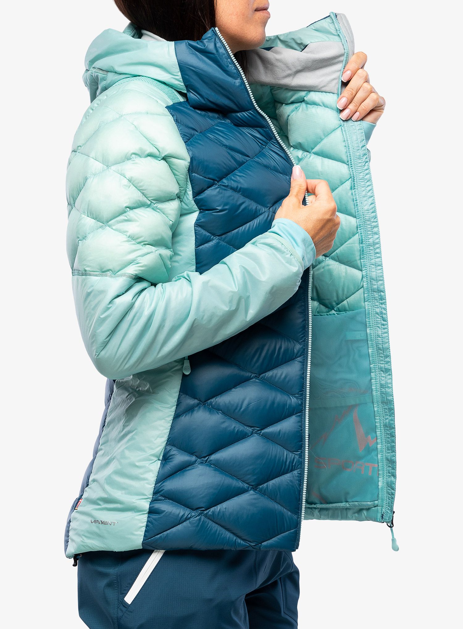 Ženska puhovka La Sportiva Aiguille Down Jacket - storm blue/iceberg