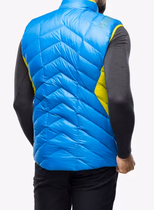 Puhasti brezrokavnik La Sportiva Aiguille Down Vest - electric blue/lime punch