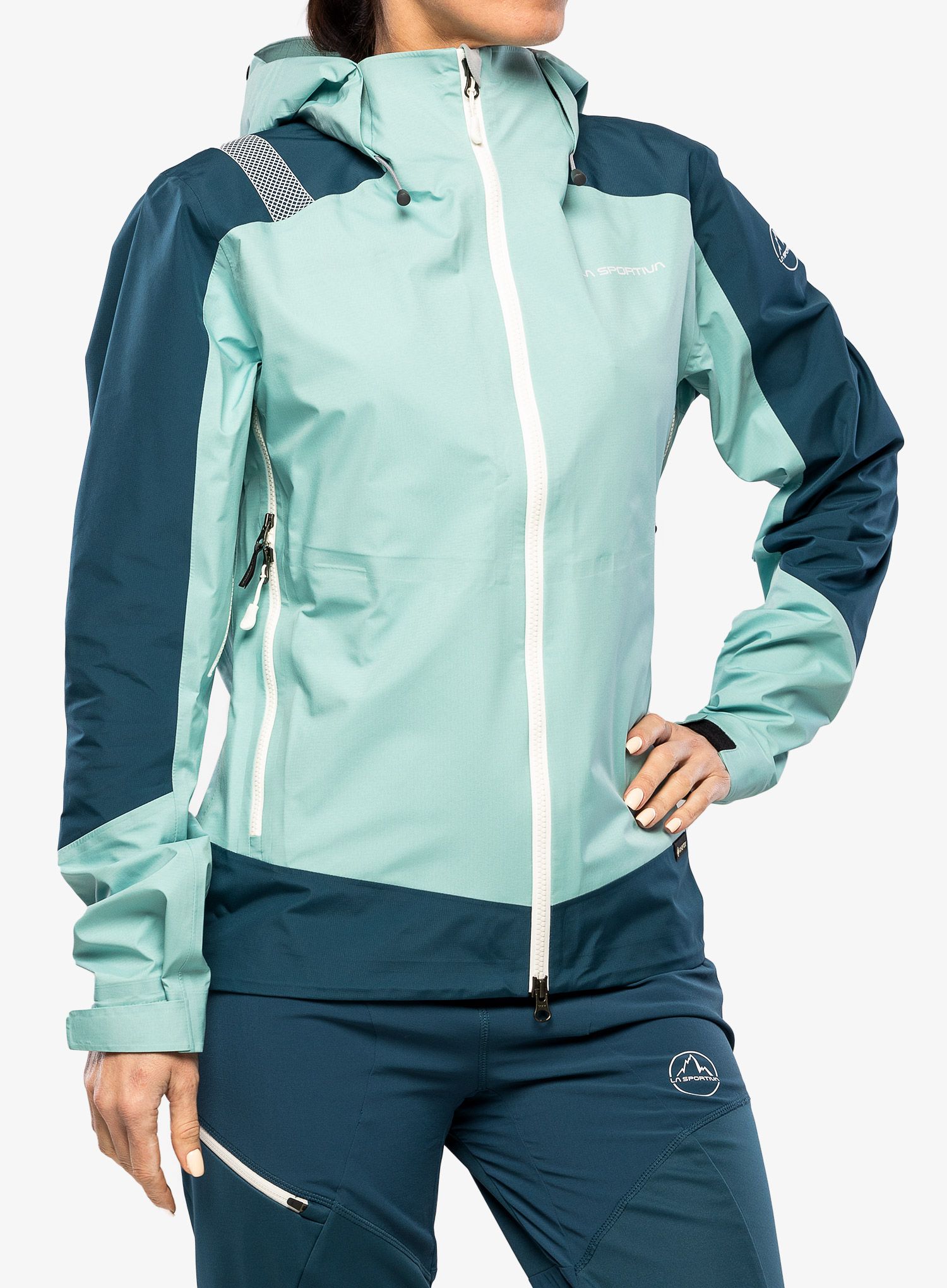 Ženska hardshell jakna La Sportiva Alpine Guide GTX Jacket  - iceberg/storm blue