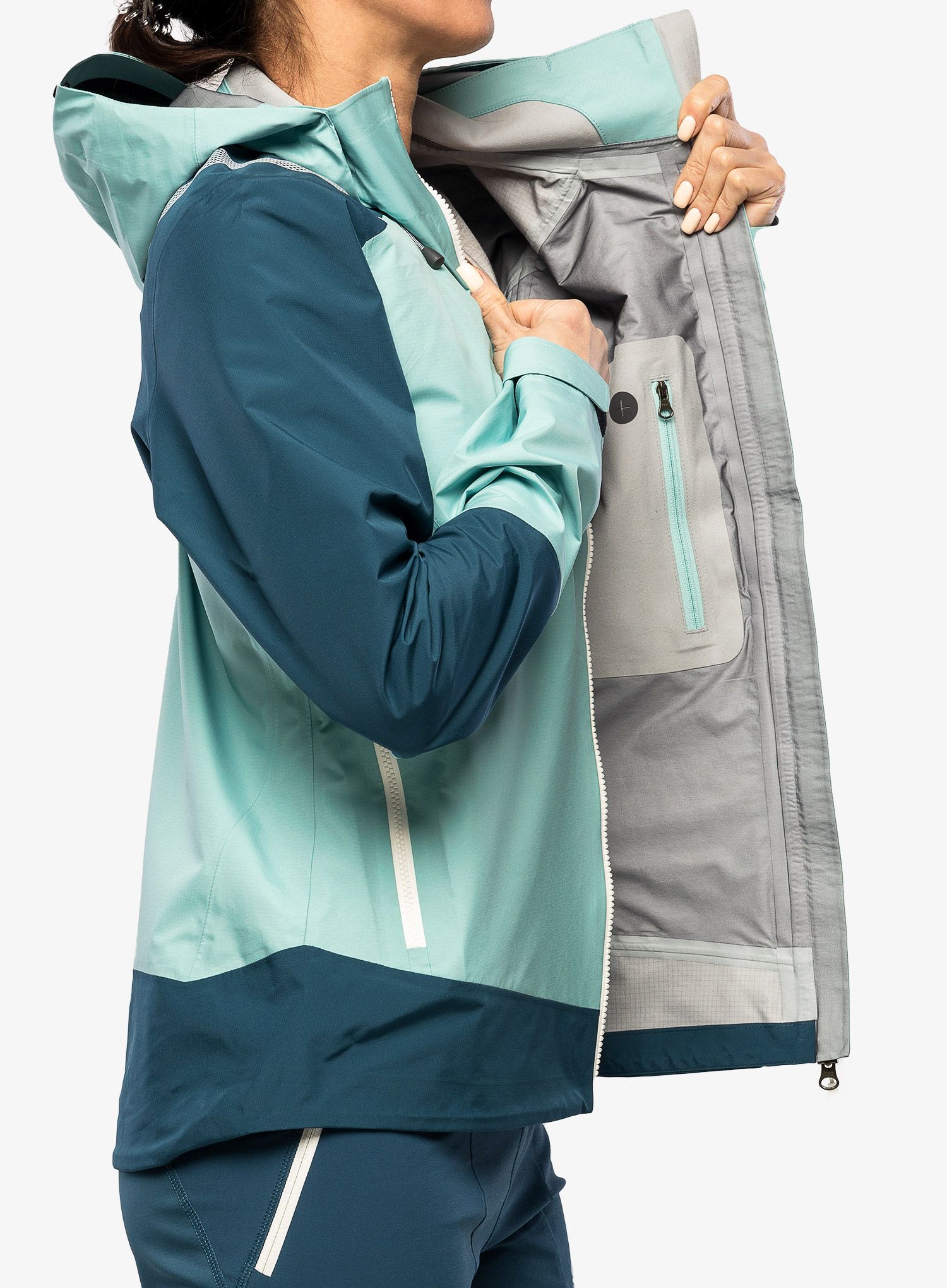 Ženska hardshell jakna La Sportiva Alpine Guide GTX Jacket  - iceberg/storm blue