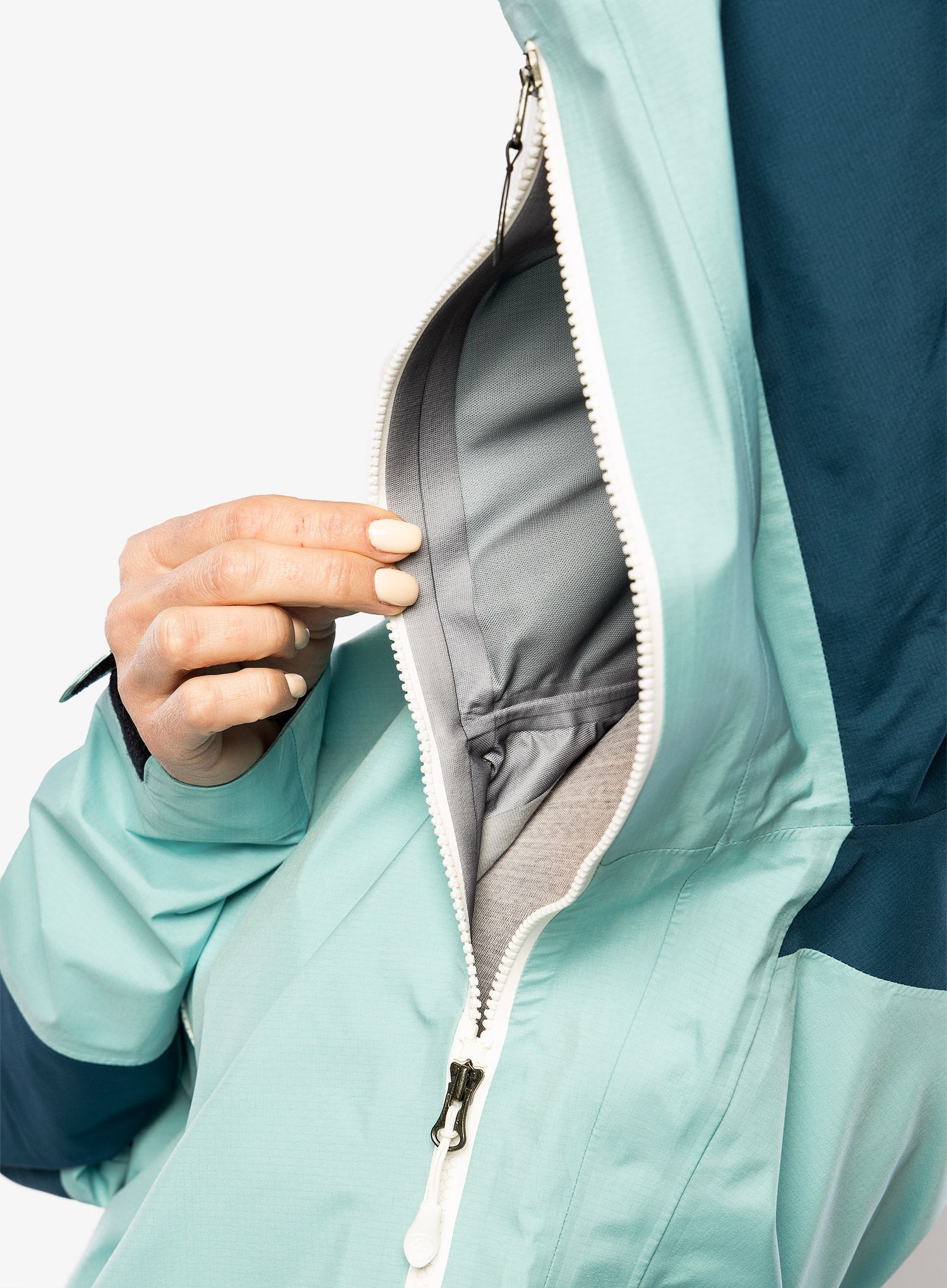 Ženska hardshell jakna La Sportiva Alpine Guide GTX Jacket  - iceberg/storm blue