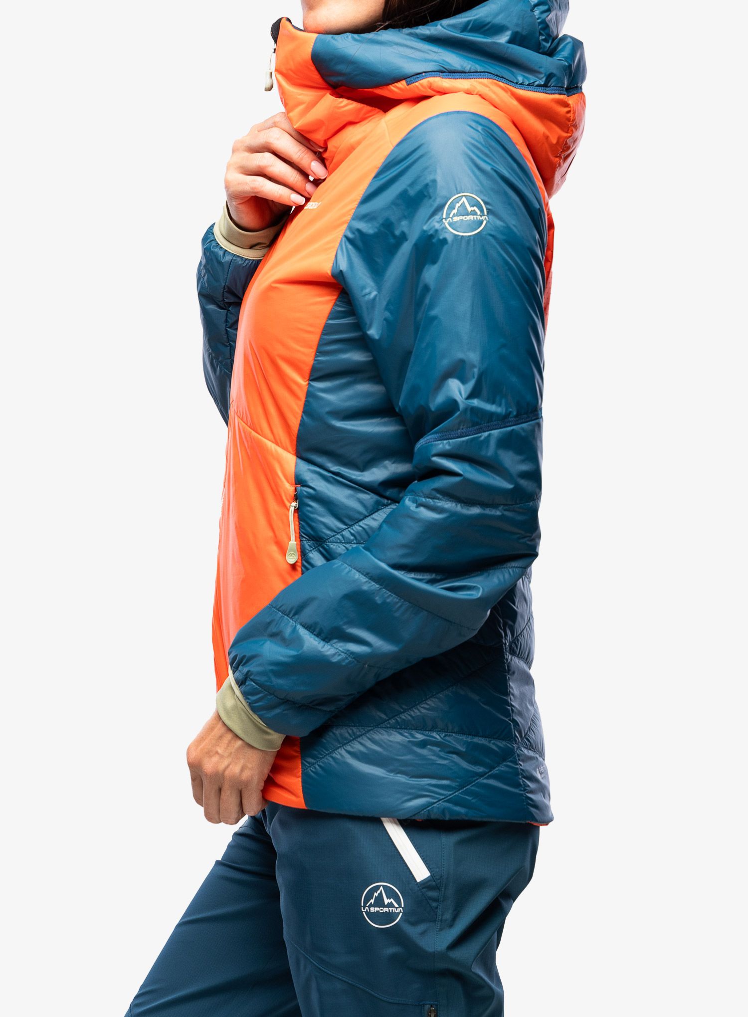 Ženska sintetična jakna La Sportiva Alpine Guide Primaloft Hoody - cherry tomato/storm blue