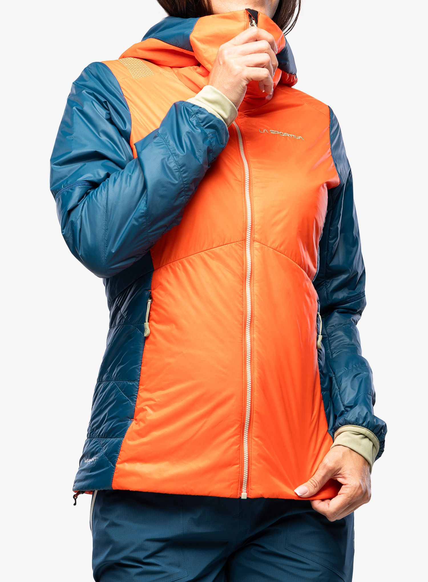 Ženska sintetična jakna La Sportiva Alpine Guide Primaloft Hoody - cherry tomato/storm blue