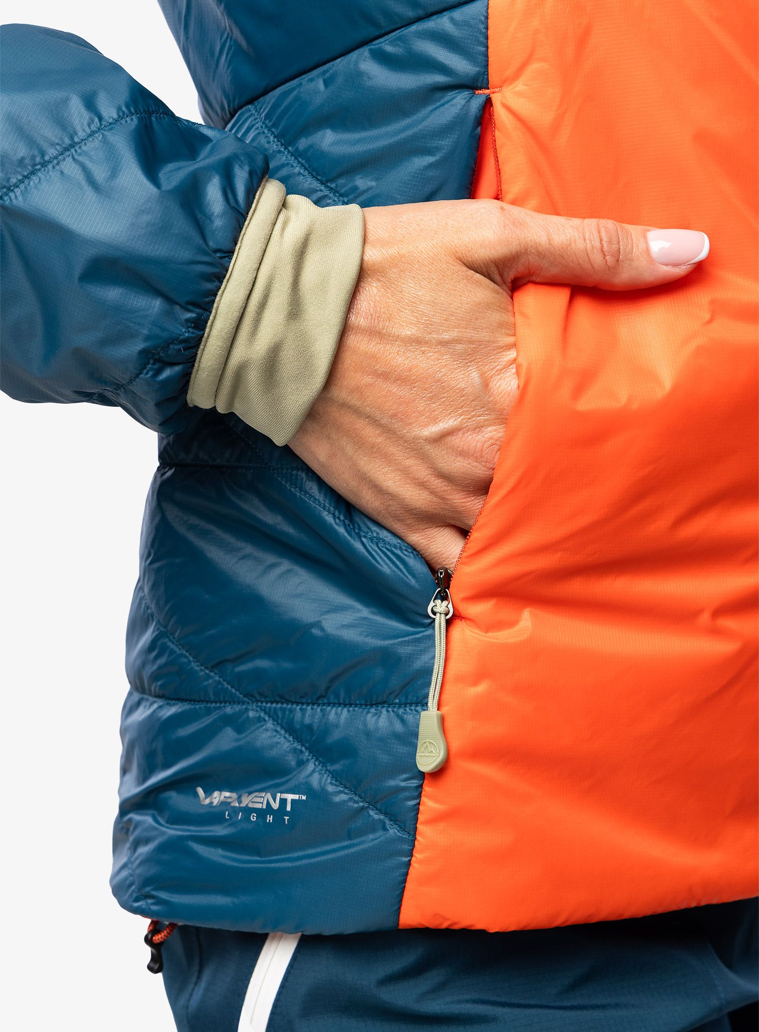 Ženska sintetična jakna La Sportiva Alpine Guide Primaloft Hoody - cherry tomato/storm blue