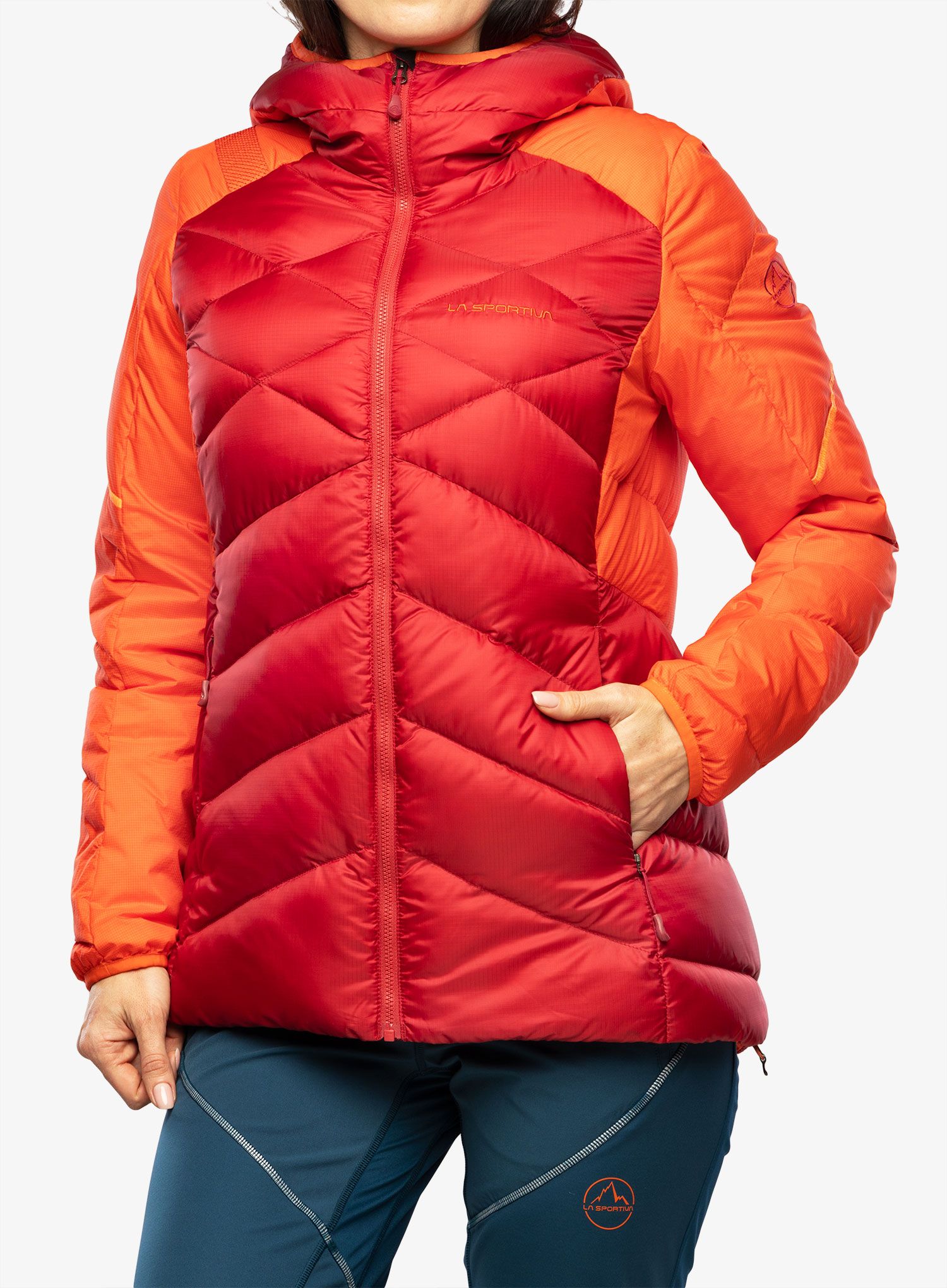 Ženska puhovka La Sportiva Bivouac Down Jkt - velvet/cherry tomato