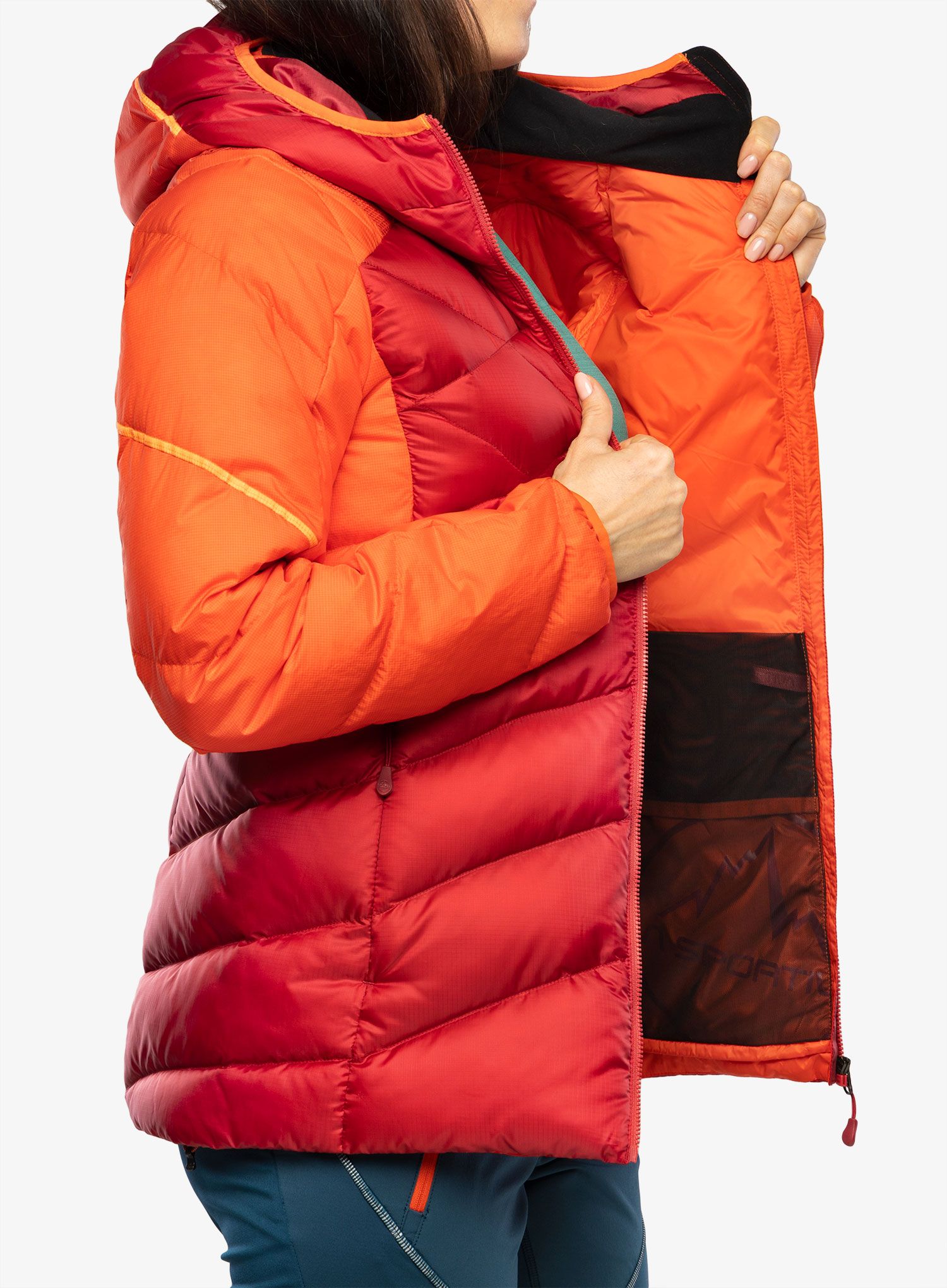 Ženska puhovka La Sportiva Bivouac Down Jkt - velvet/cherry tomato