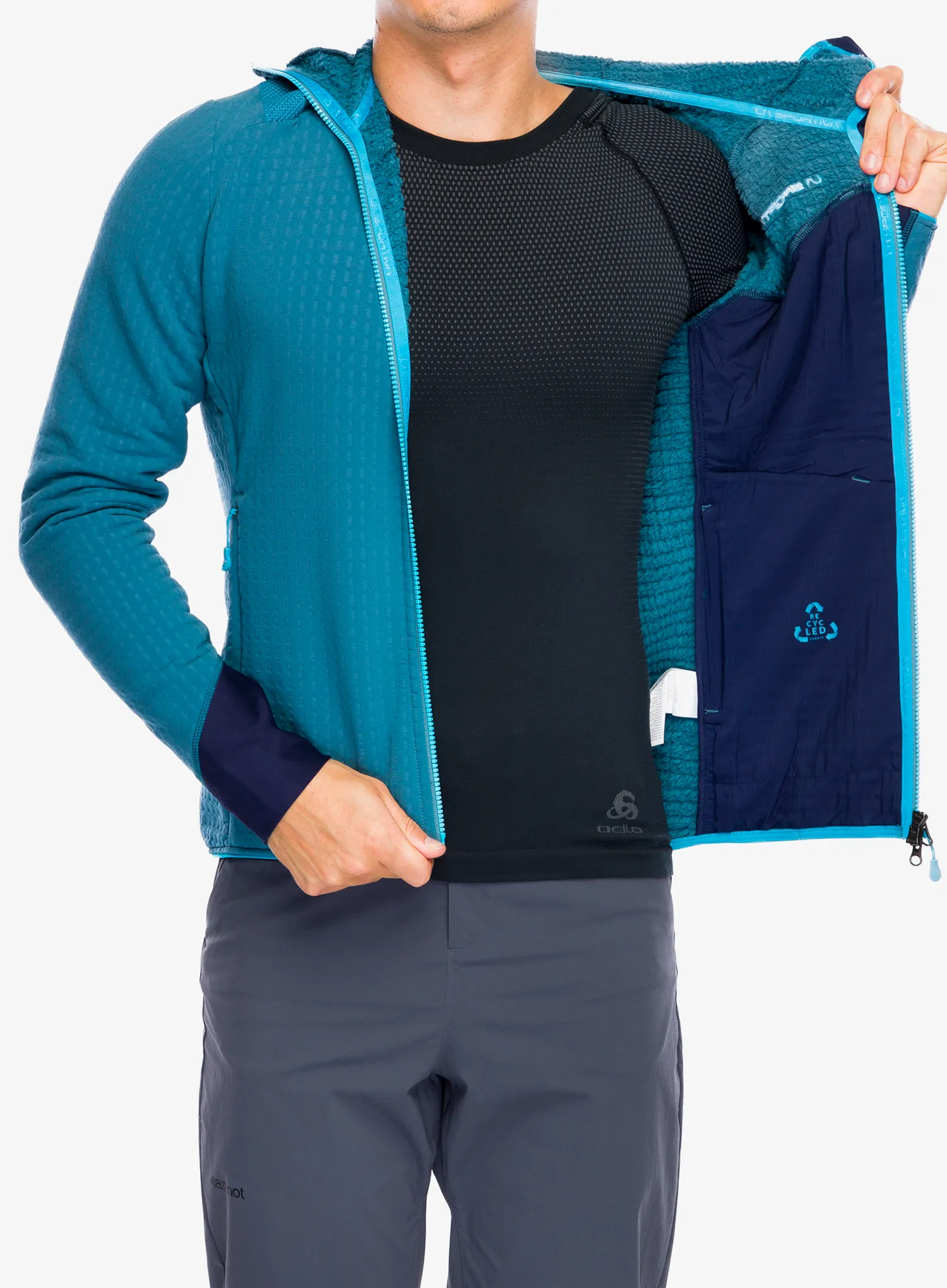 Flis La Sportiva Bristen Thermal Hoody - hurricane/tropic blue
