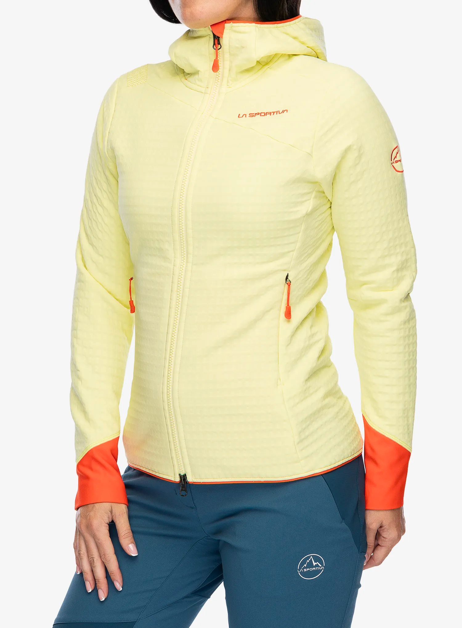 Ženski flis La Sportiva Bristen Thermal Hoody - zest/cherry tomato