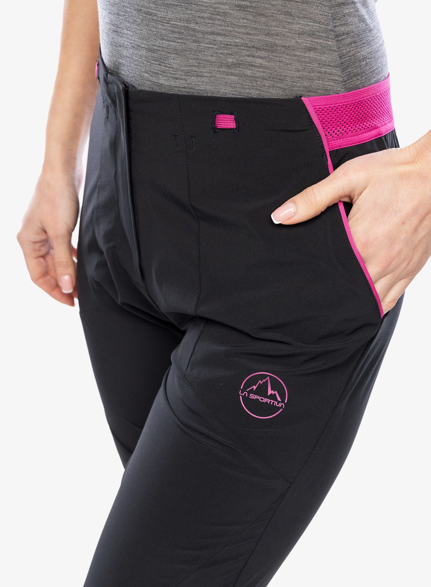 Ženske treking hlače La Sportiva Brush Pant - black/springtime