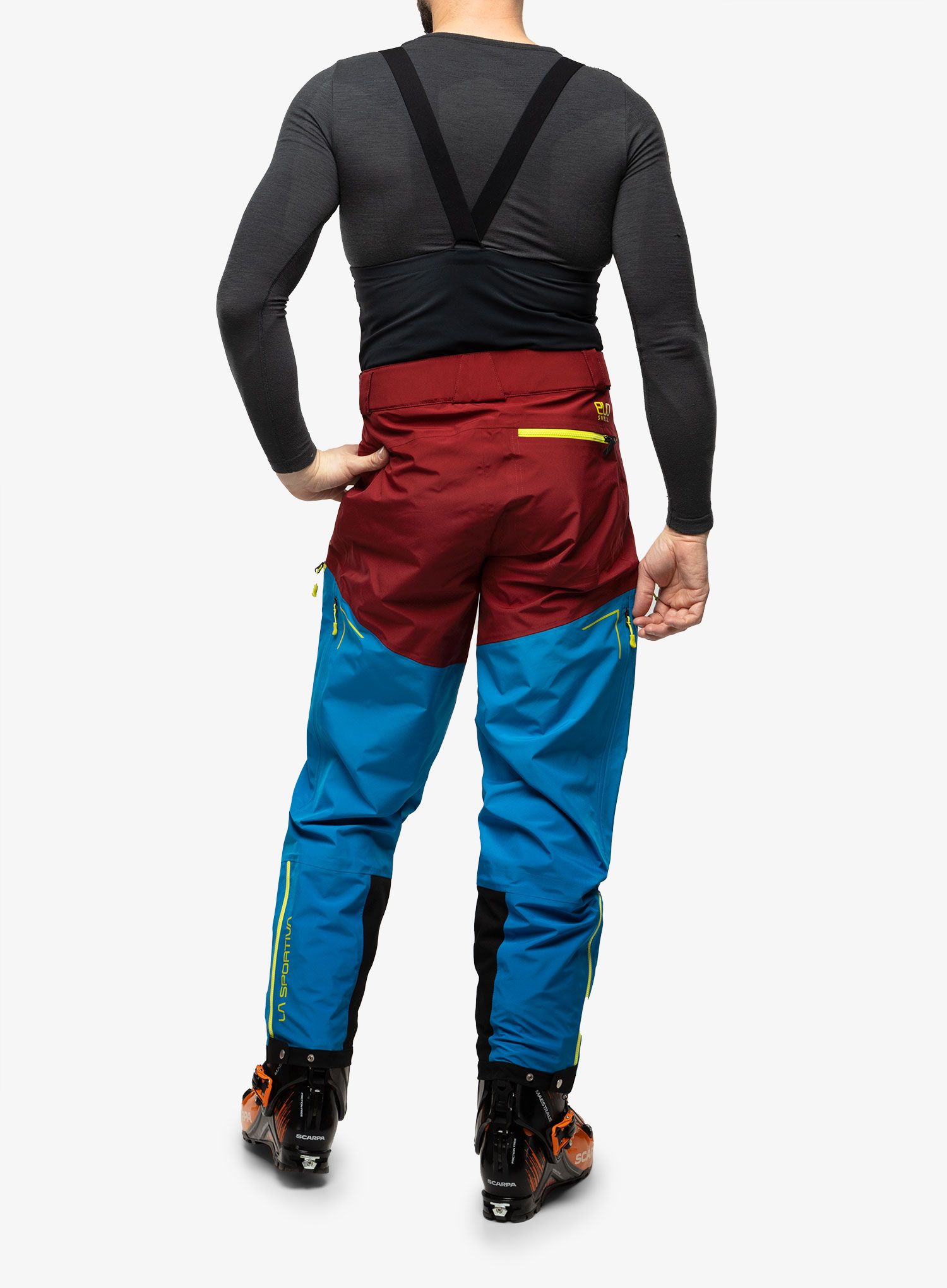 Smučarske hlače La Sportiva Chaser Evo Shell Bib Pant - electric blue/sangria