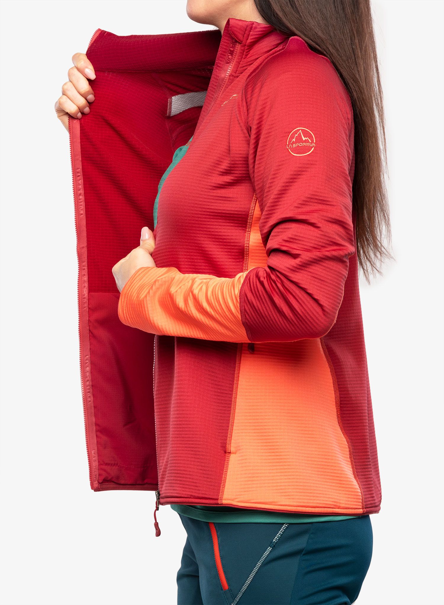 Ženska jopica z zadrgo La Sportiva Chill Jacket - velvet/flamingo