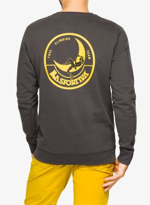Puloverji brez kapuce La Sportiva Climbing on the Moon Sweatshirt - carbon/giallo