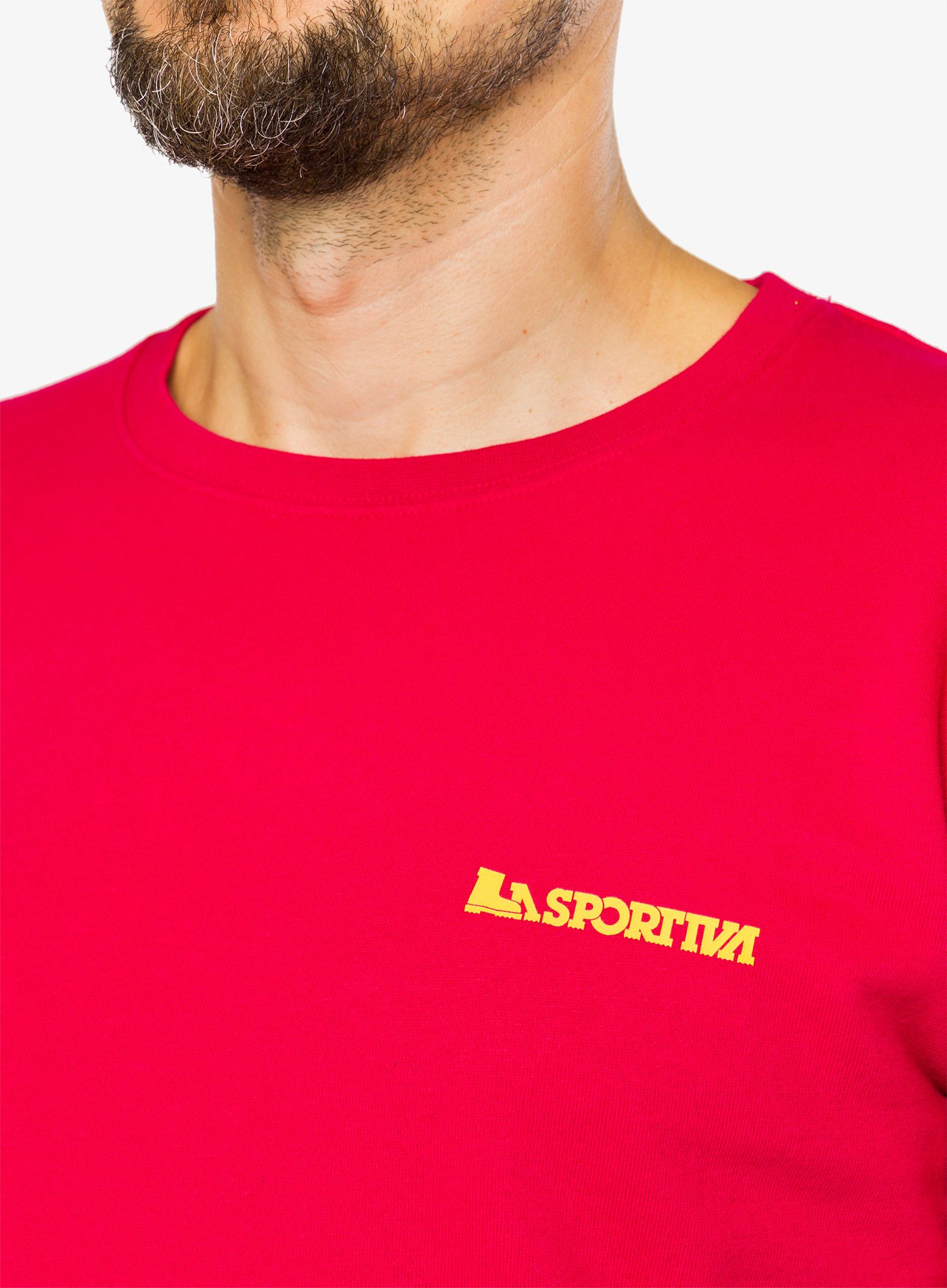 Puloverji brez kapuce La Sportiva Climbing on the Moon Sweatshirt - fucsia/giallo