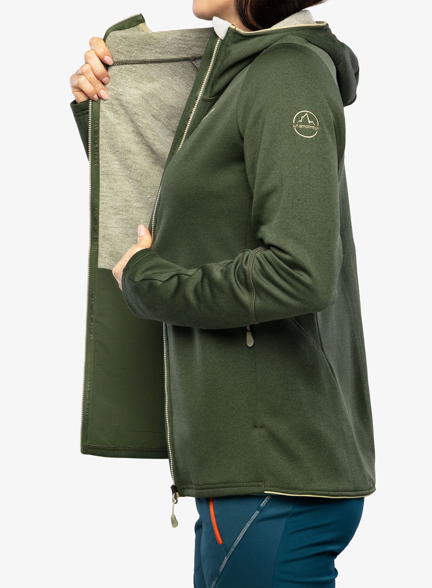 Ženska jopa s kapuco La Sportiva Cosmic Hoody - forest/tea