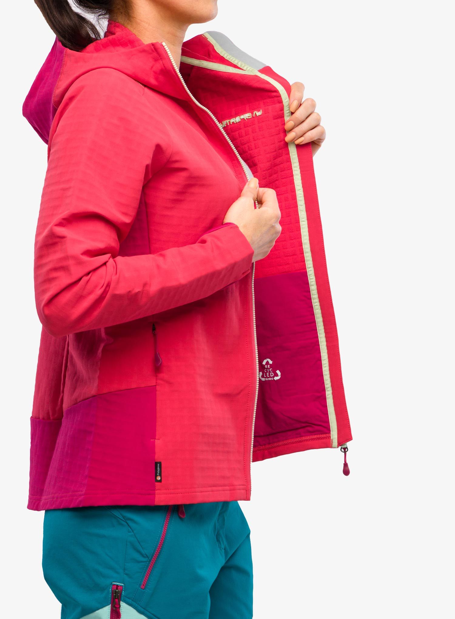Ženska jopa s kapuco La Sportiva Descender Storm Jacket - lollipop/cerise