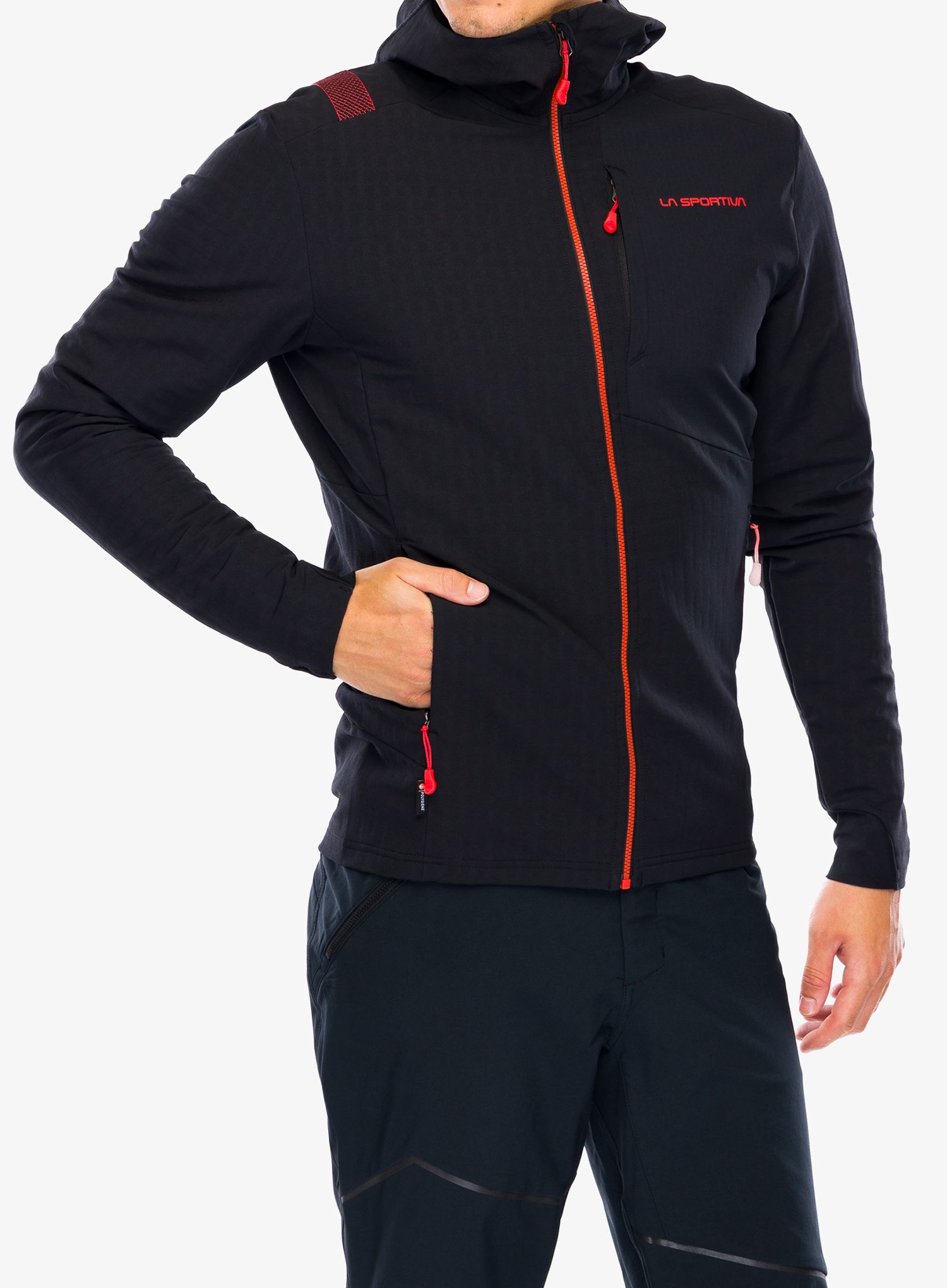 Softshell jakna La Sportiva Descender Storm Jkt - black/cherry tomato