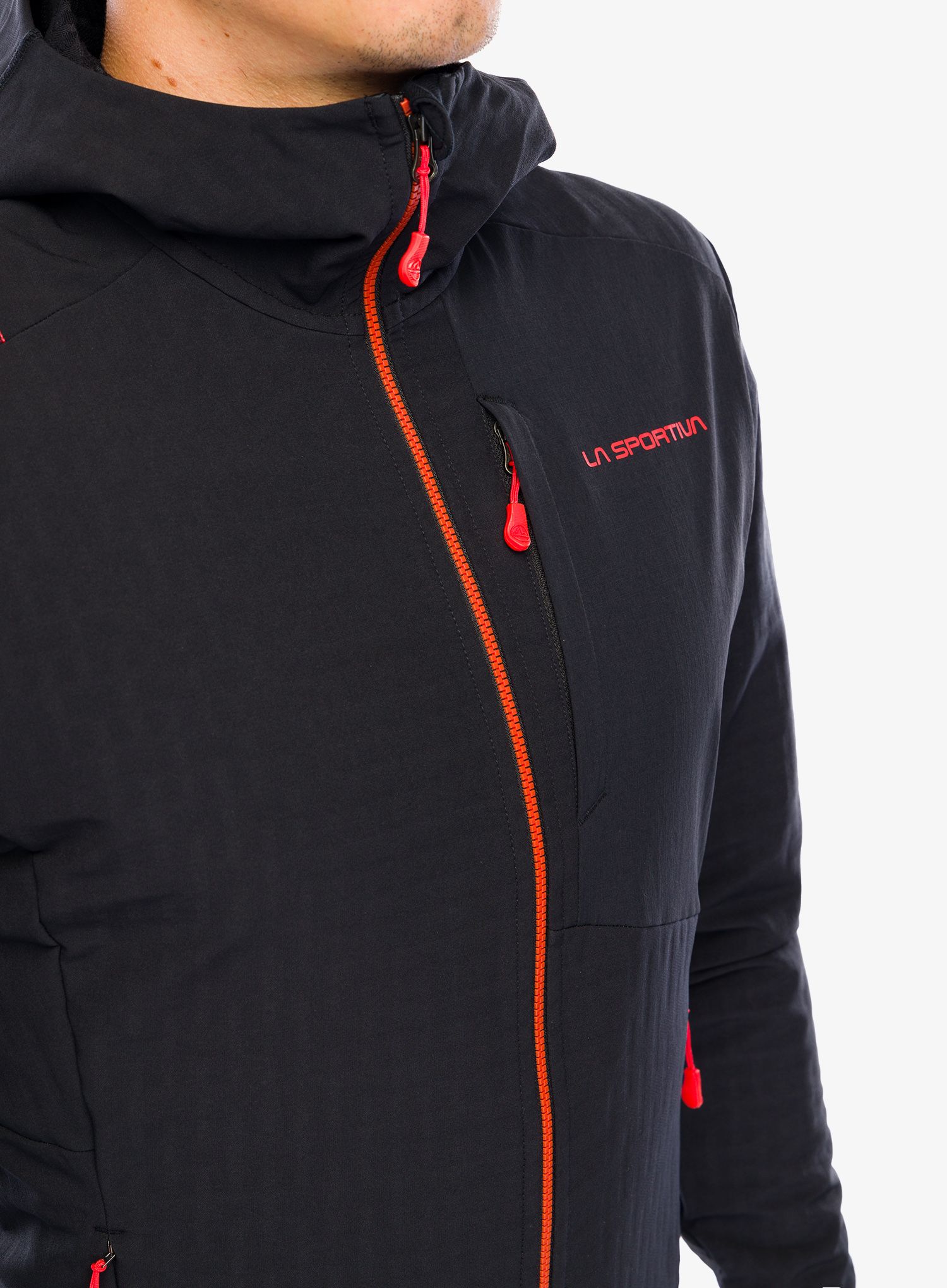 Softshell jakna La Sportiva Descender Storm Jkt - black/cherry tomato