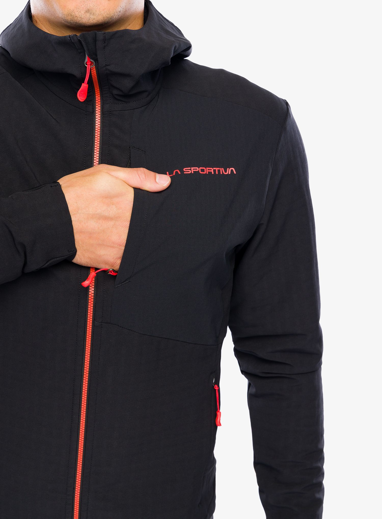 Softshell jakna La Sportiva Descender Storm Jkt - black/cherry tomato