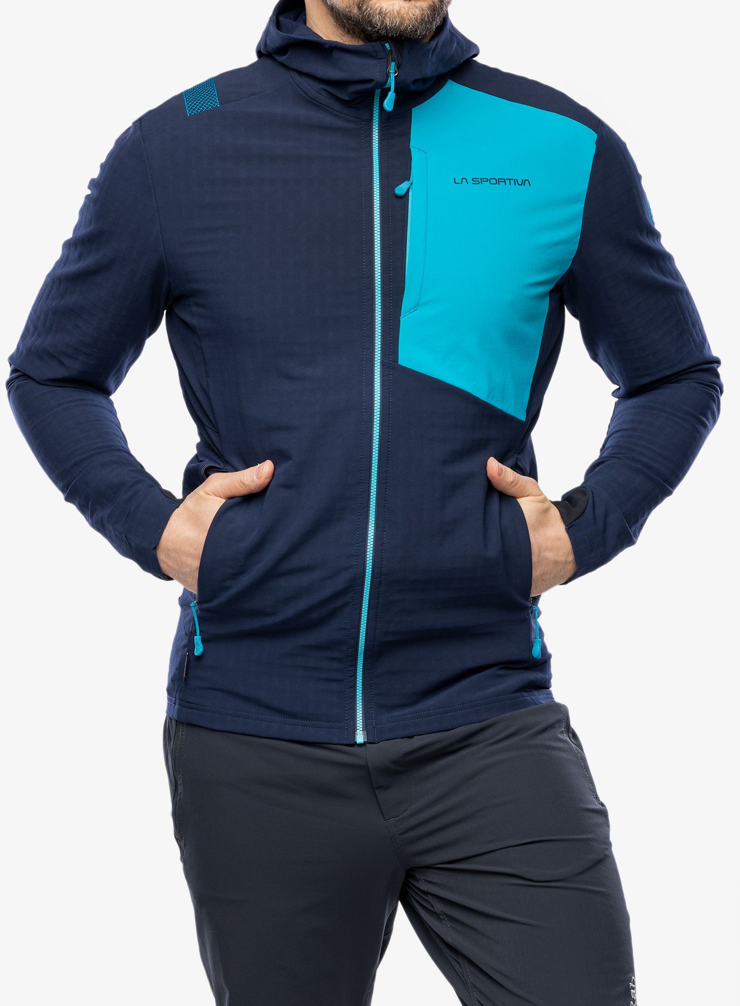 Softshell jakna La Sportiva Descender Storm Jkt - deep sea/tropic blue