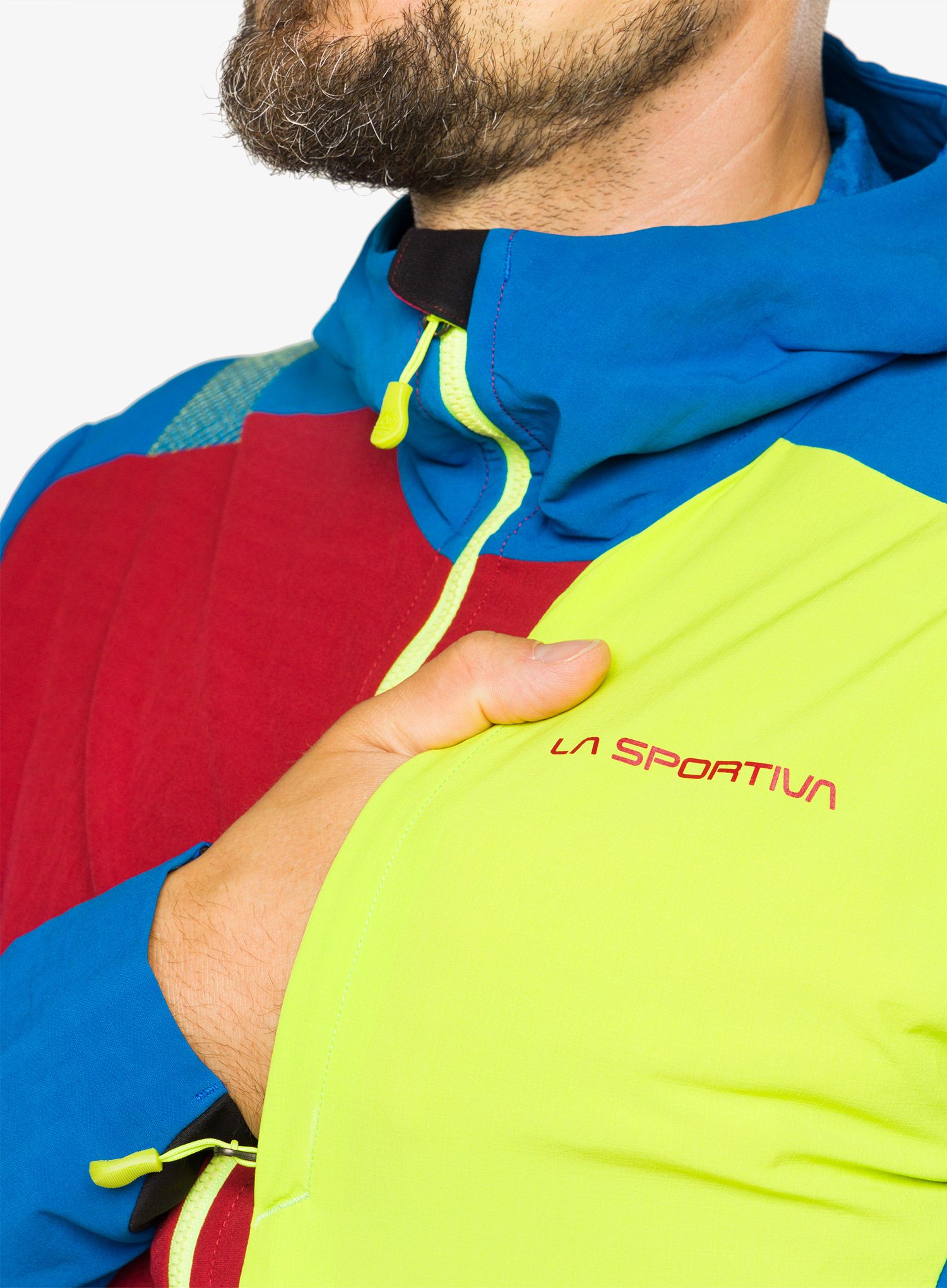 Softshell jakna La Sportiva Descender Storm Jkt - sangria/electric blue