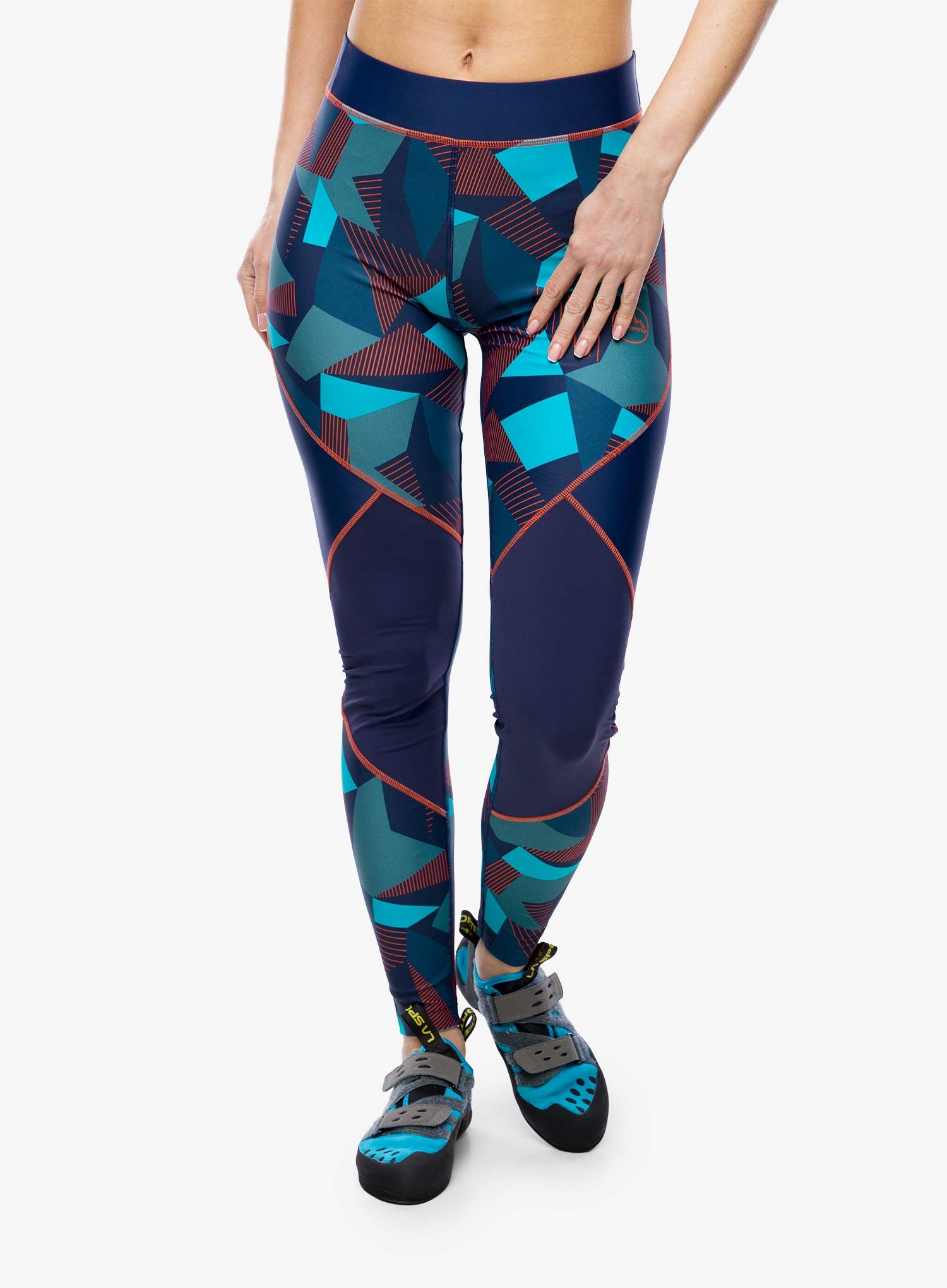 Plezalne pajkice La Sportiva Dimension Tights - deep sea/cherry tomato