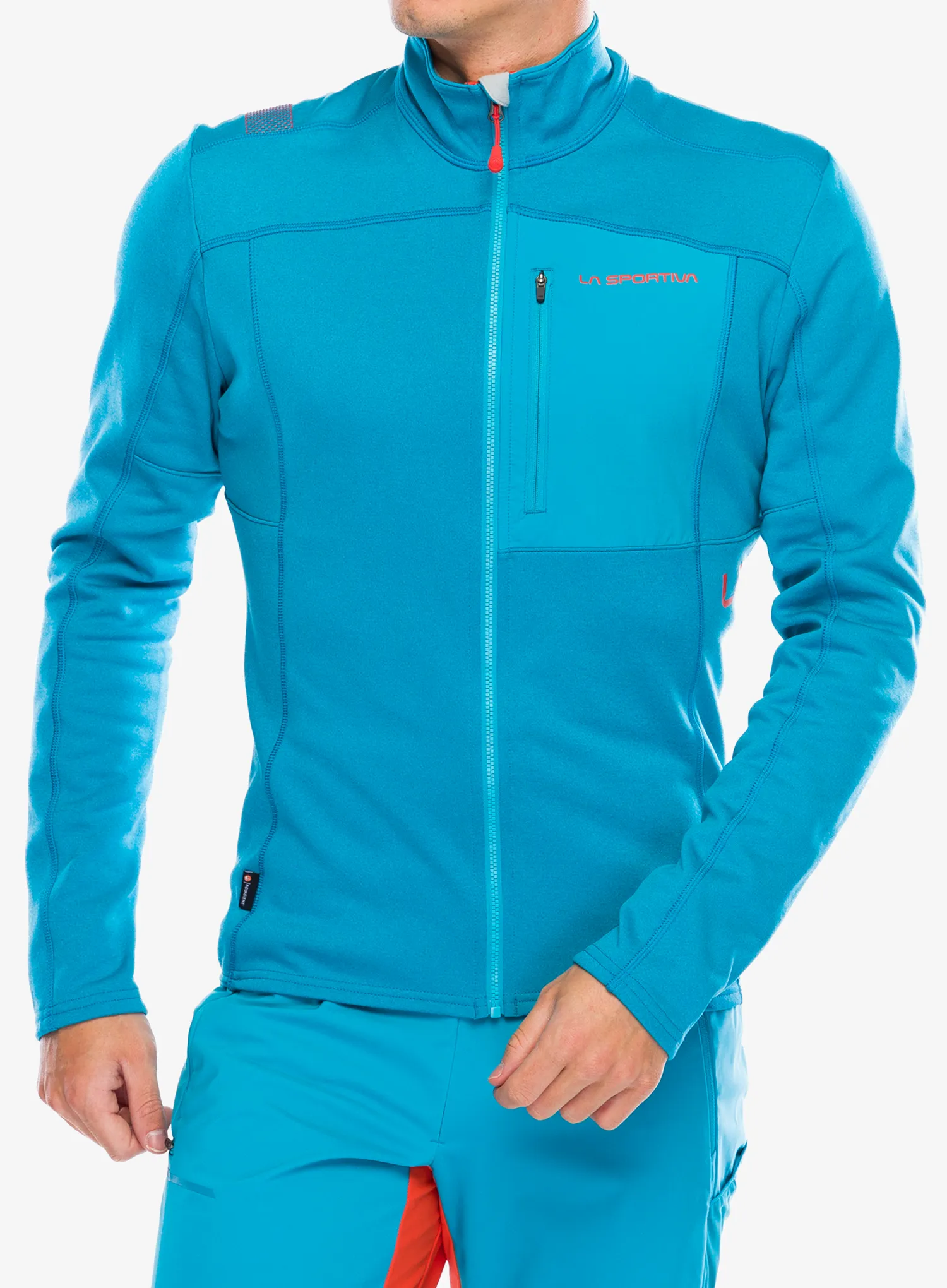Jopica na zadrgo La Sportiva Elements Jacket - tropic blue/cherry tomato
