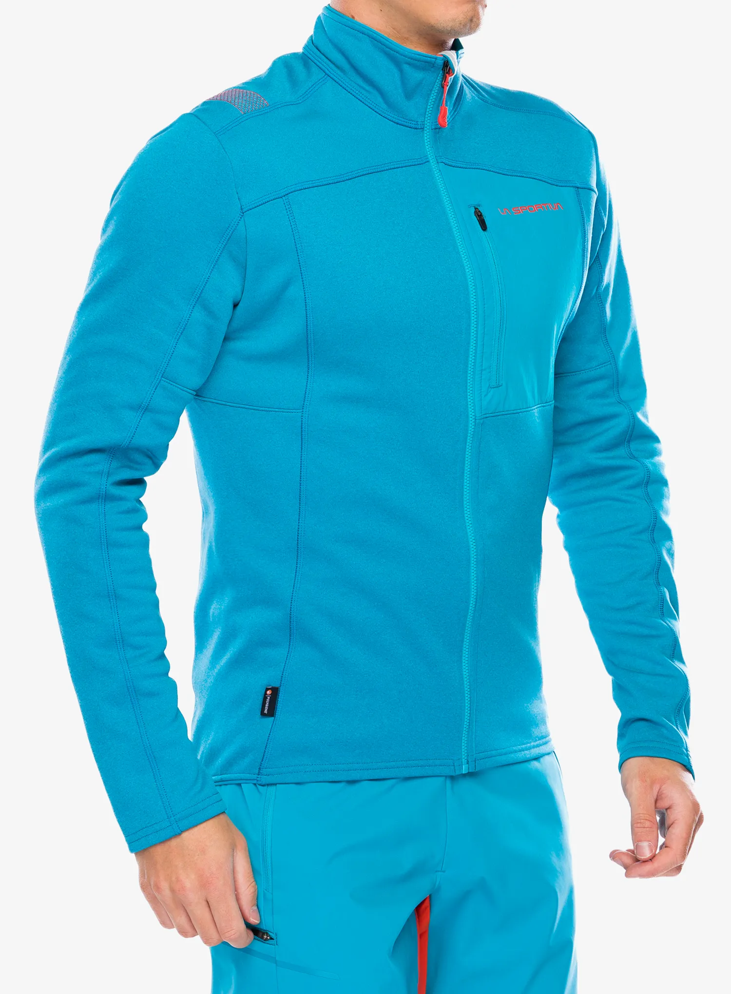 Jopica na zadrgo La Sportiva Elements Jacket - tropic blue/cherry tomato