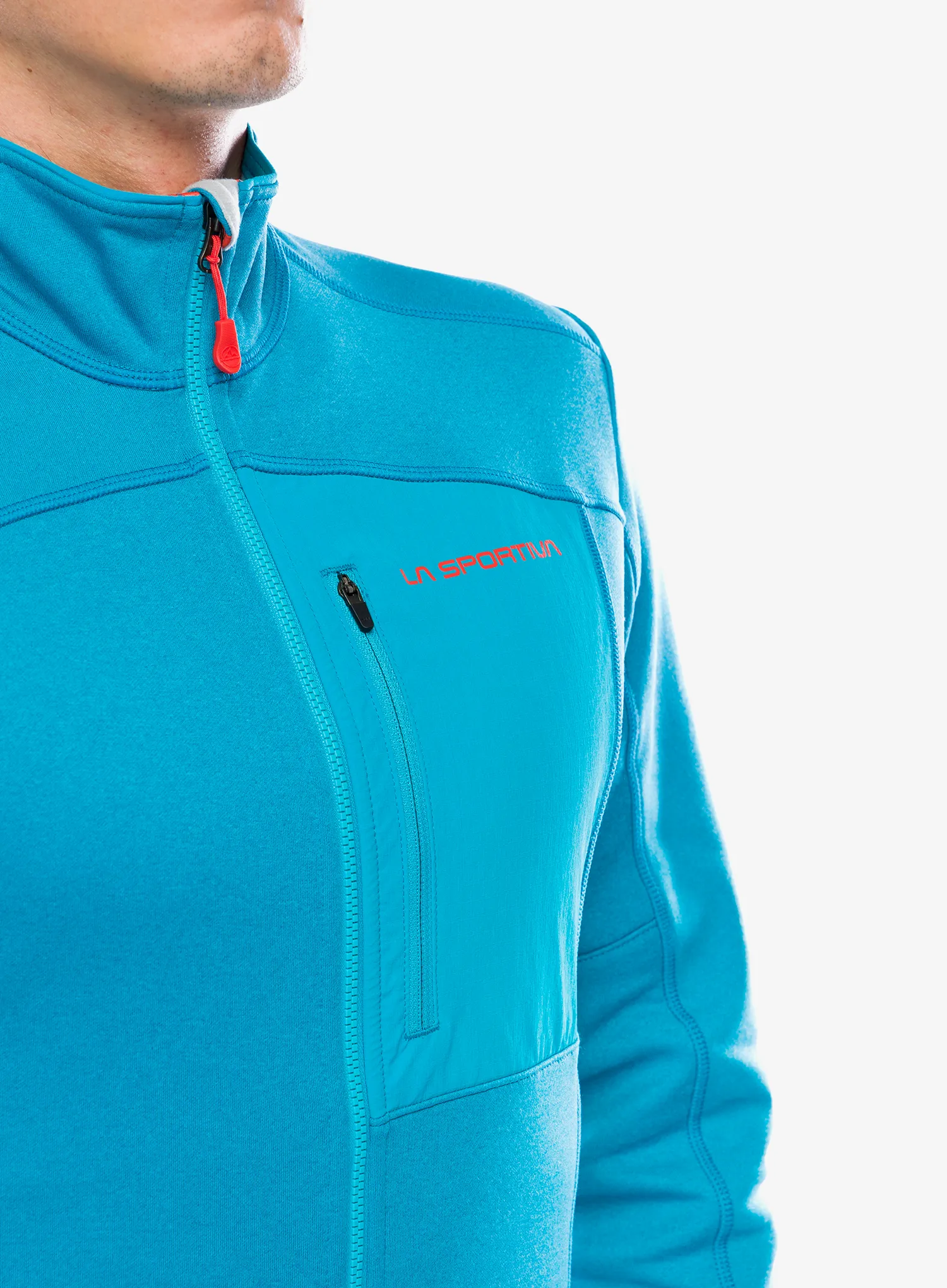 Jopica na zadrgo La Sportiva Elements Jacket - tropic blue/cherry tomato
