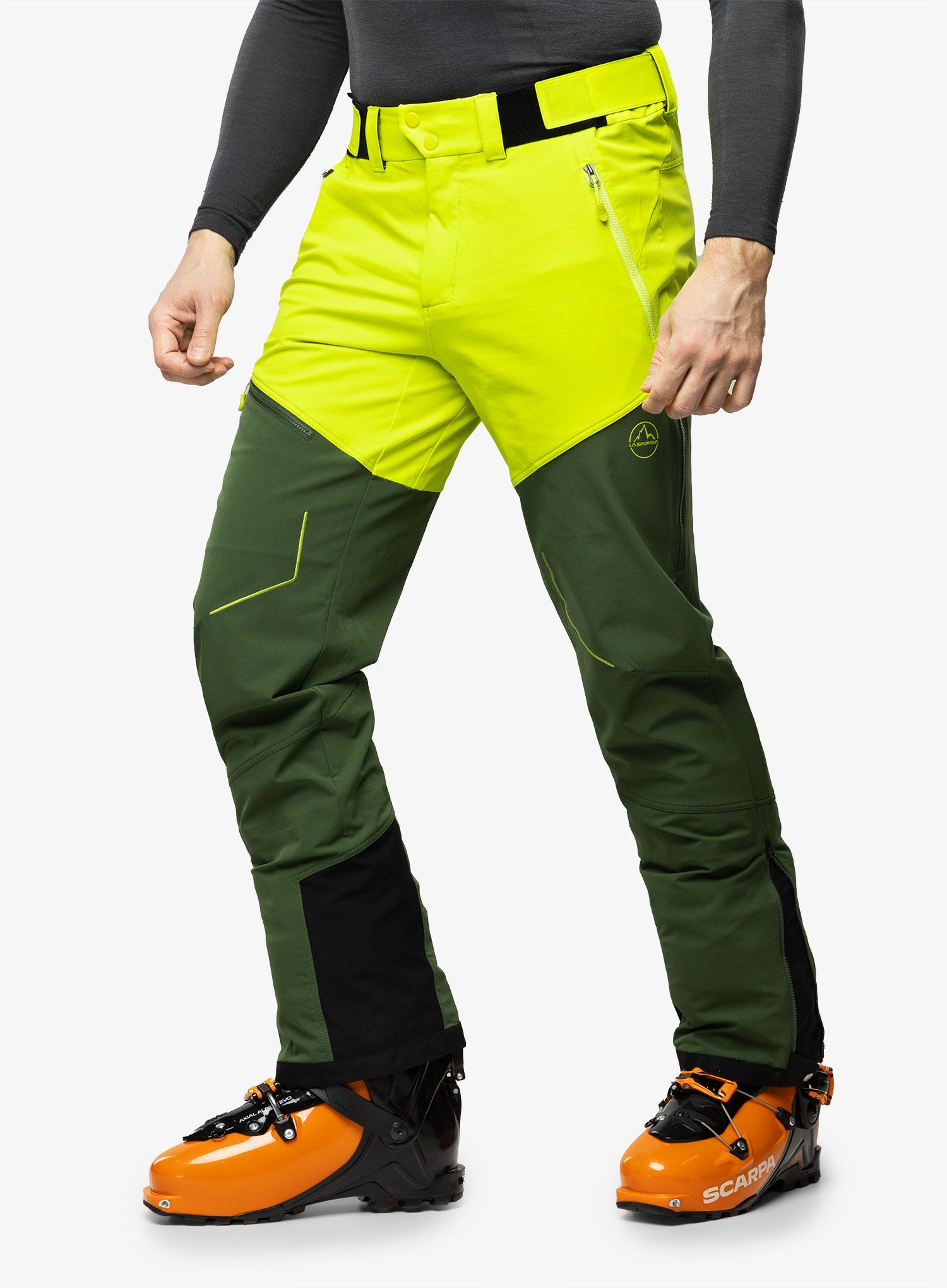 Hlače za turno smučanje La Sportiva Excelsior Pant - forest/lime punch