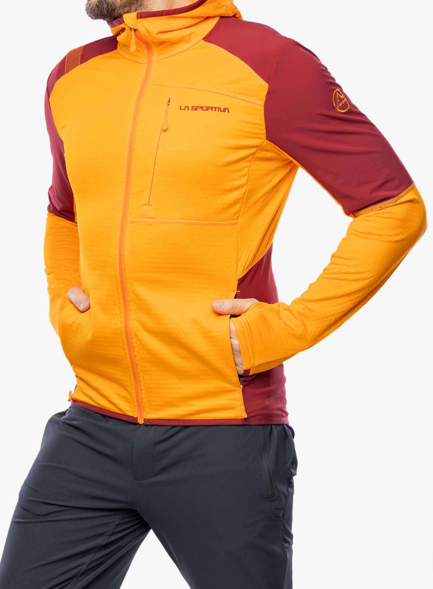 Jopica s kapuco La Sportiva Existence Hoody - papaya/sangria