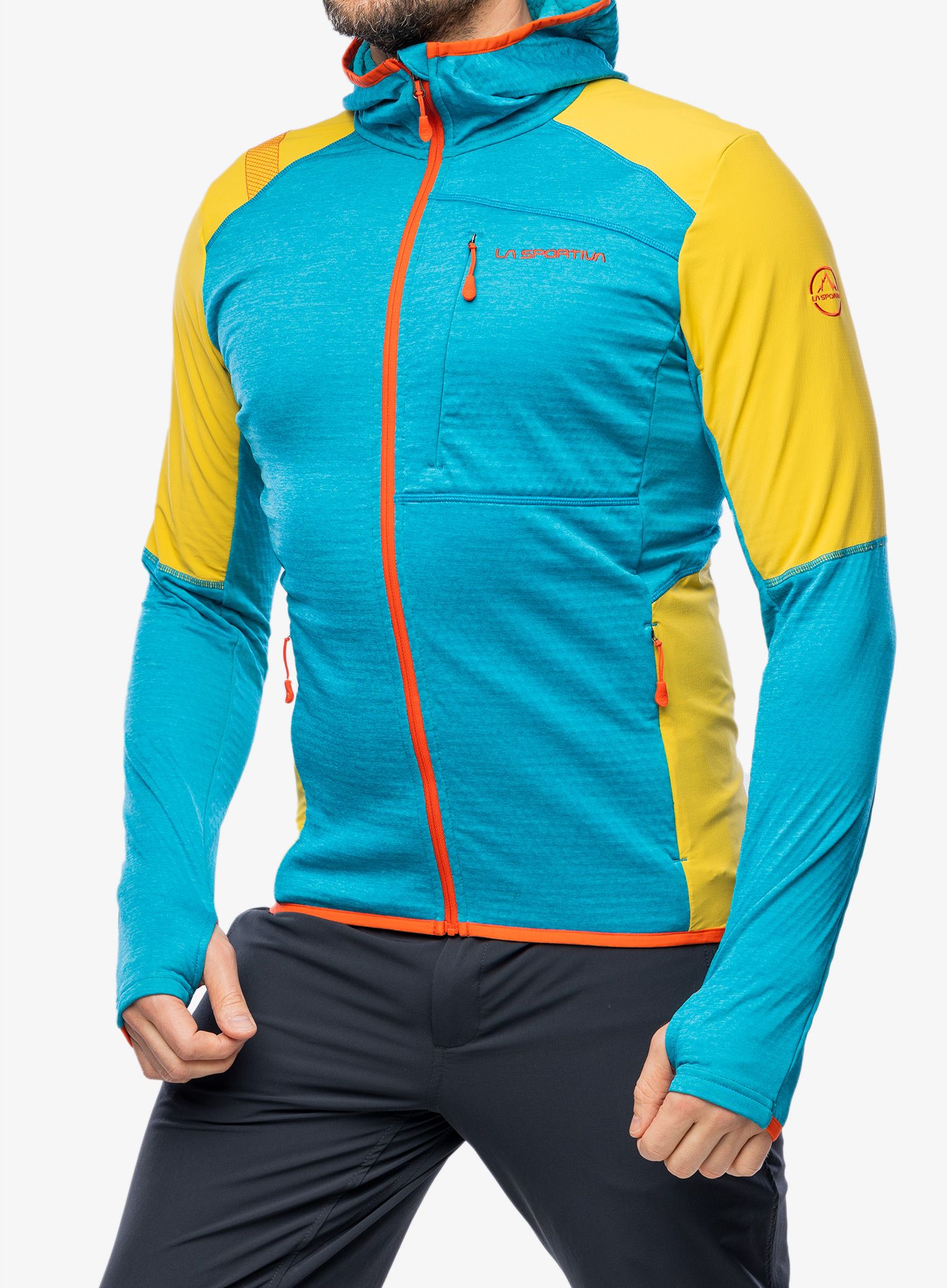Jopica s kapuco La Sportiva Existence Hoody - tropic blue/bamboo