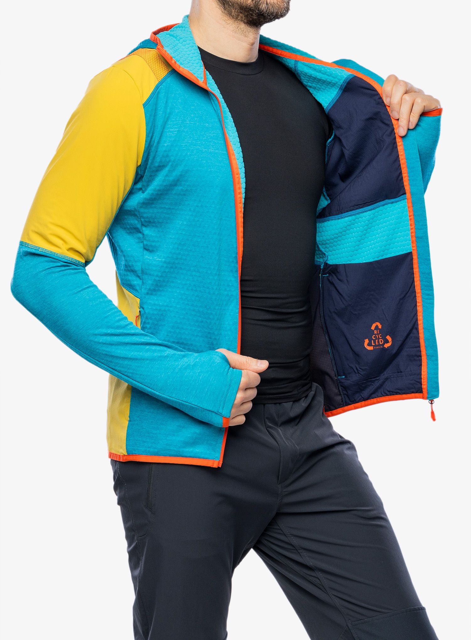 Jopica s kapuco La Sportiva Existence Hoody - tropic blue/bamboo